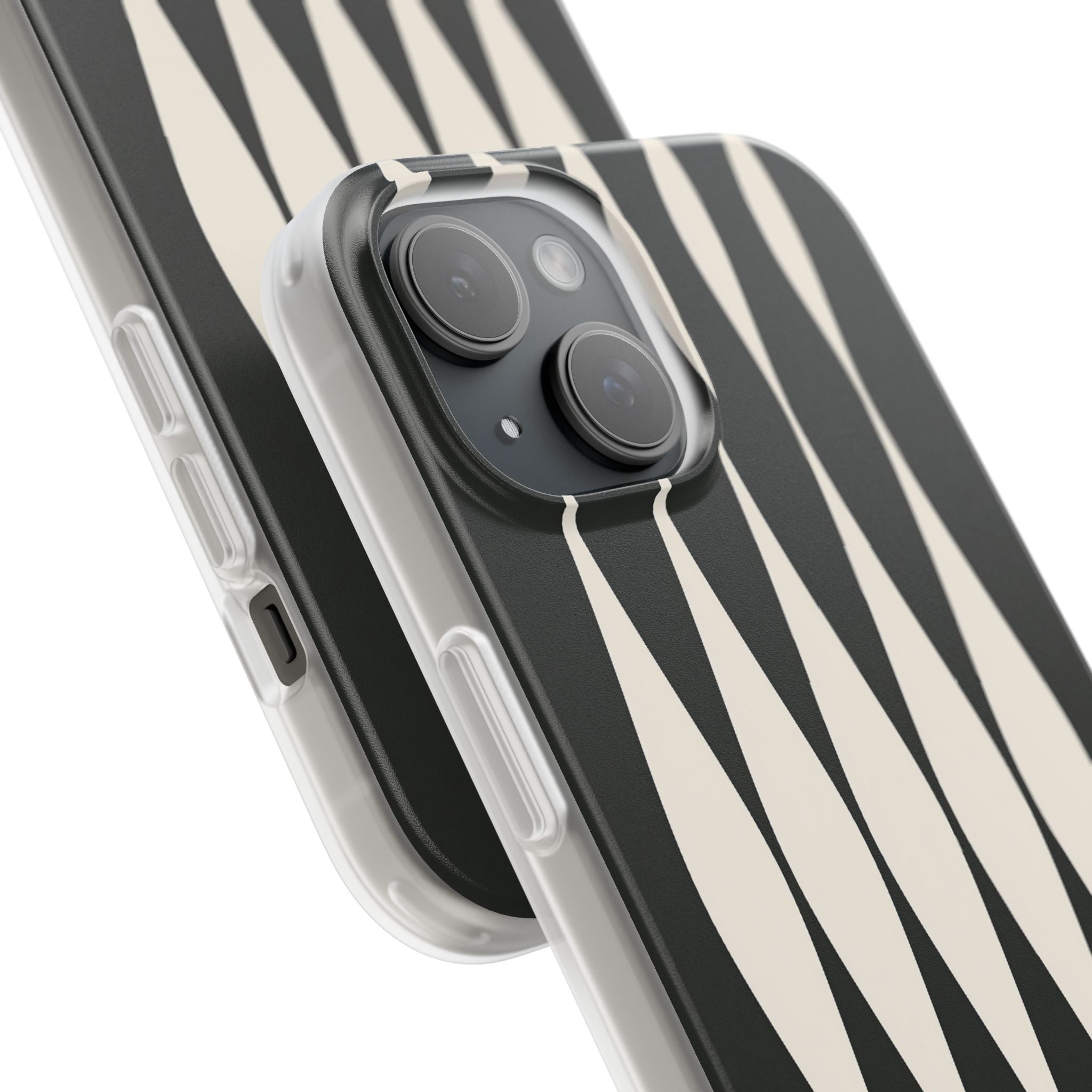 Black Lite Phone Case for iPhone - Ivory Spindle Grid