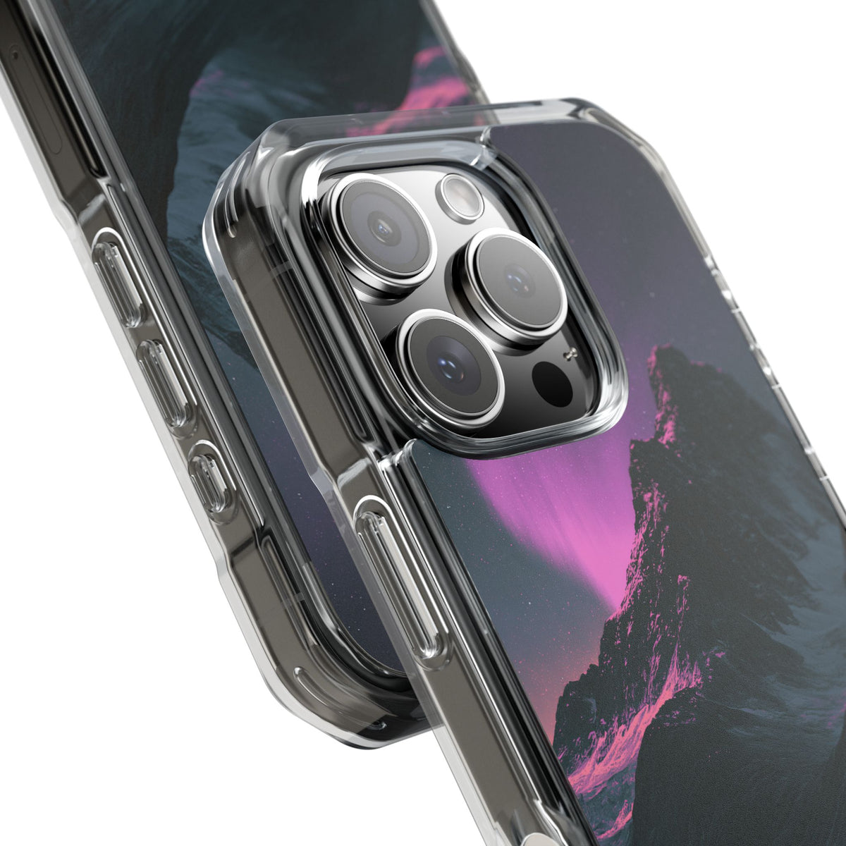 Arctic Aurora Summit · Clear Impact Magnetic Phone Case for iPhone · Black