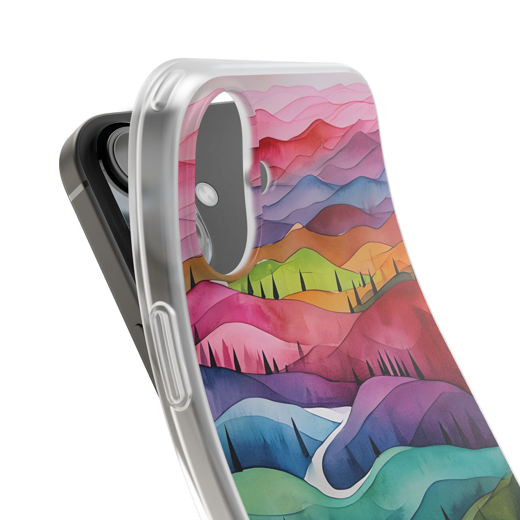 Fluid Rainbow Ridge · Soft Hoesje voor iPhone