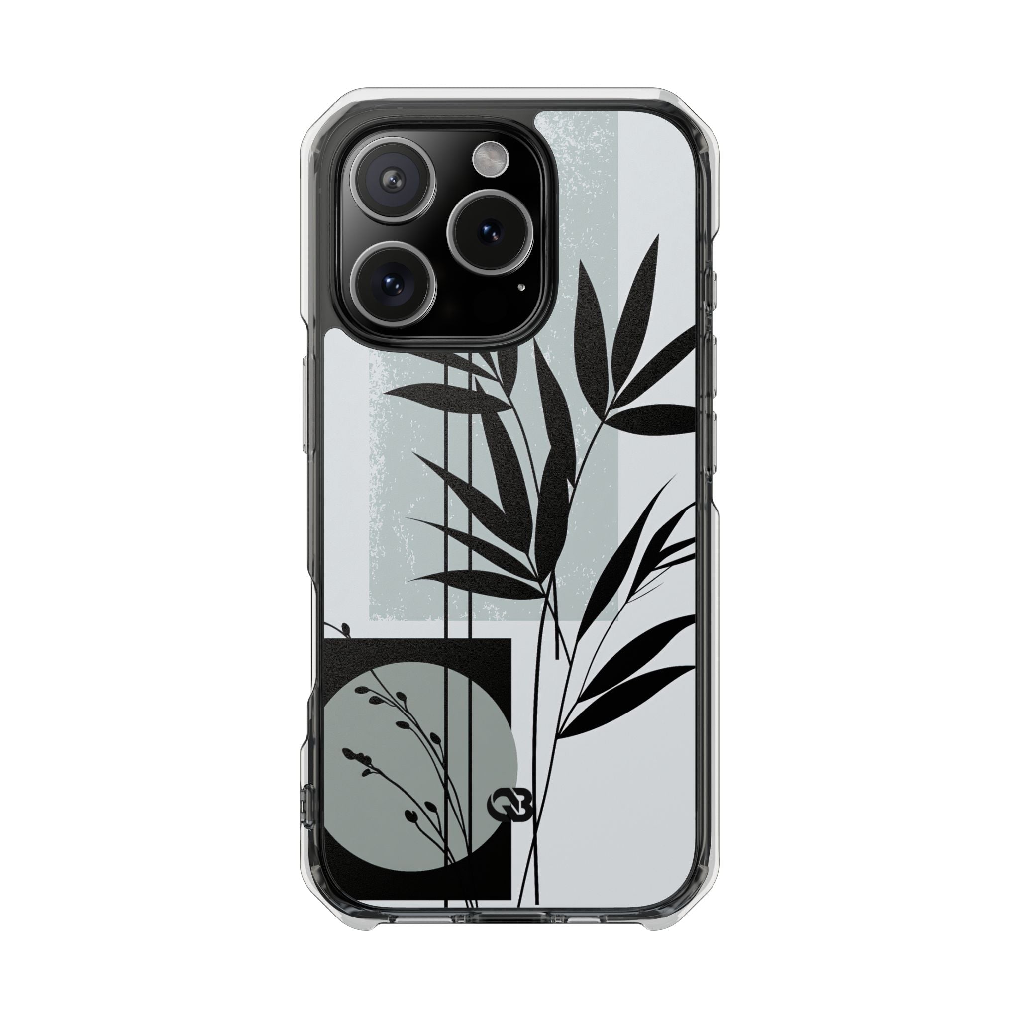 Grey Impact MagSafe Phone Case for iPhone - Sage Bamboo Noir