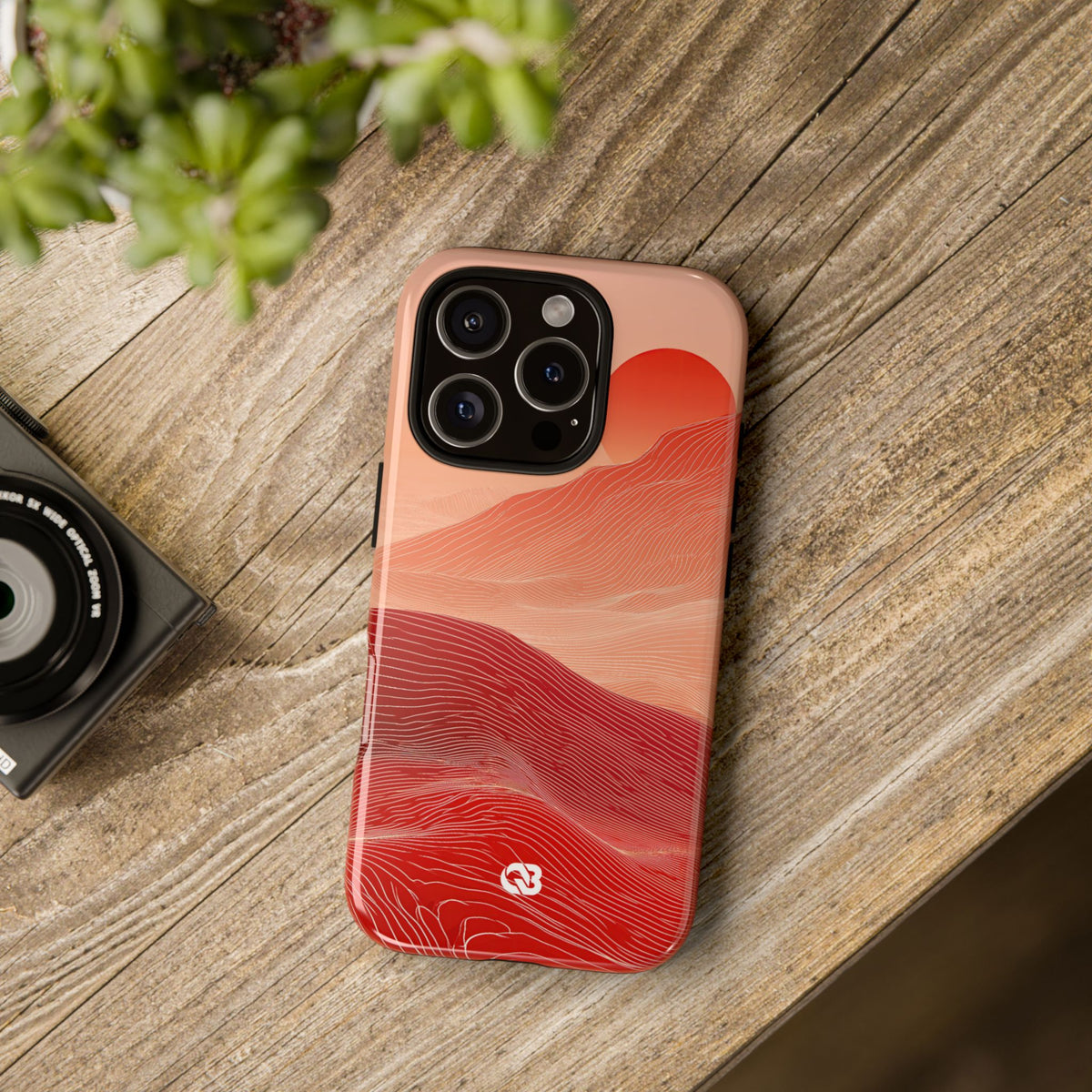 Crimson Dune Horizon · Tough Phone Case for iPhone · Red