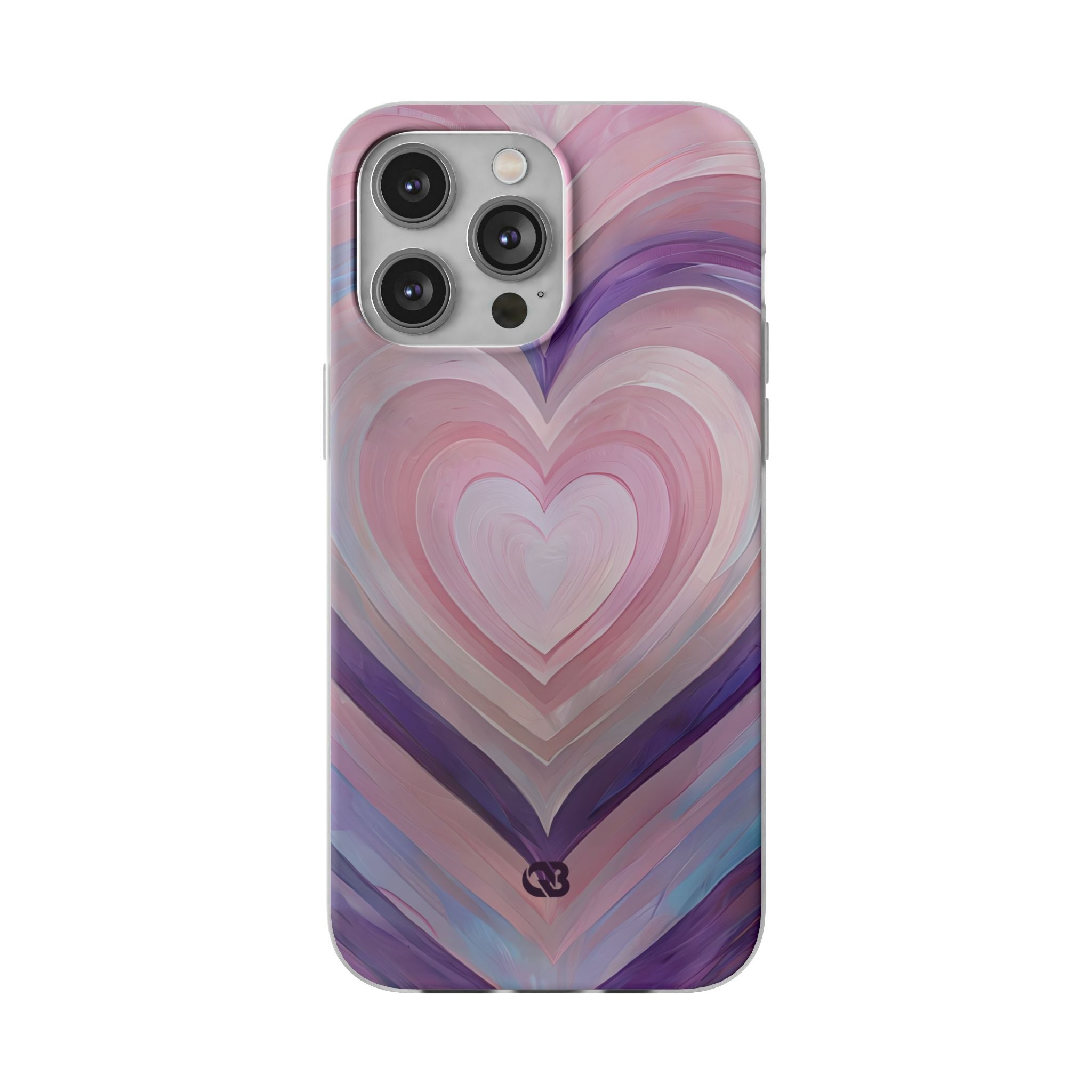 Lavender Pulse Hearts · Soft Mobilskal för iPhone