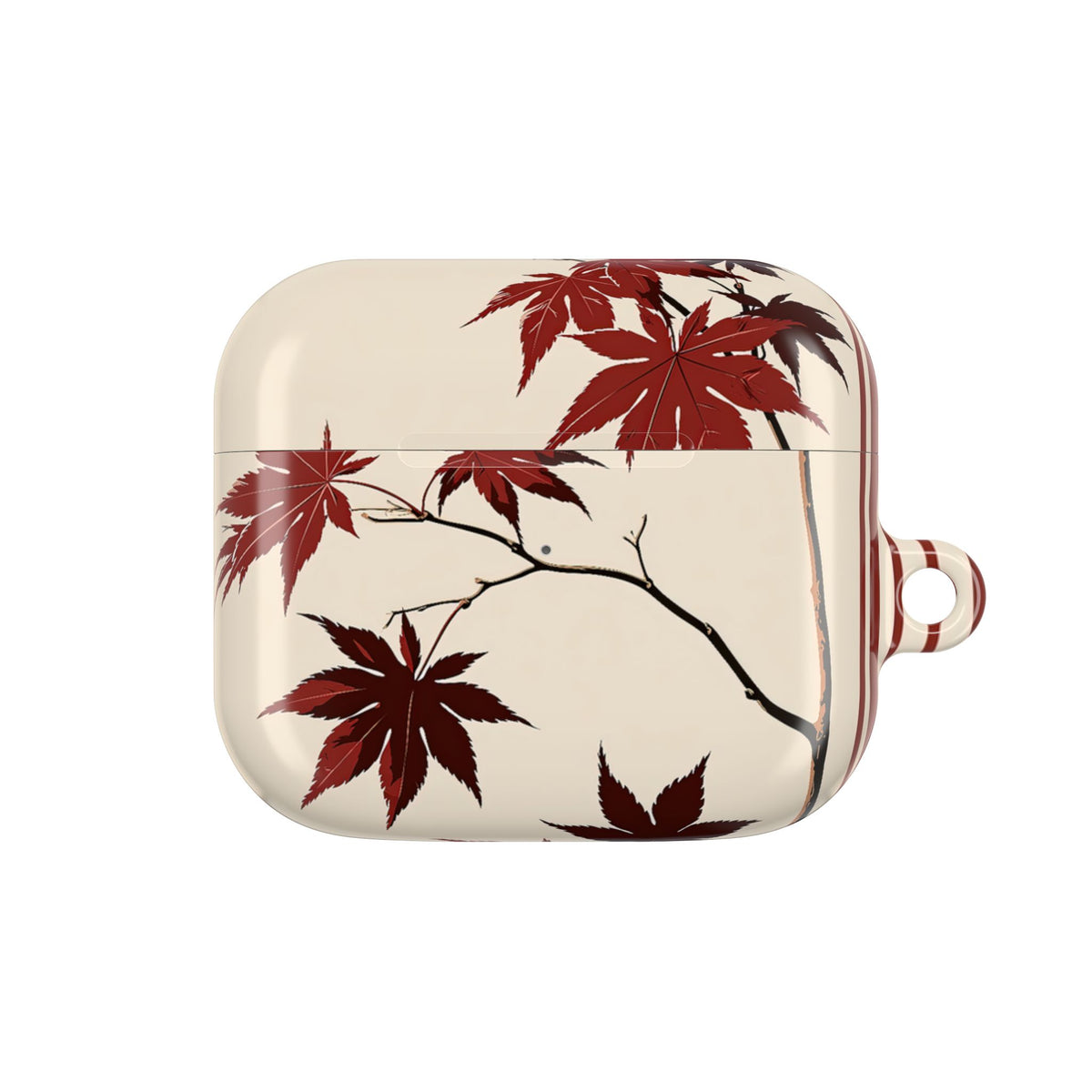 Crimson Maple Branch · Hard Case for AirPods & AirPods Pro · Beige