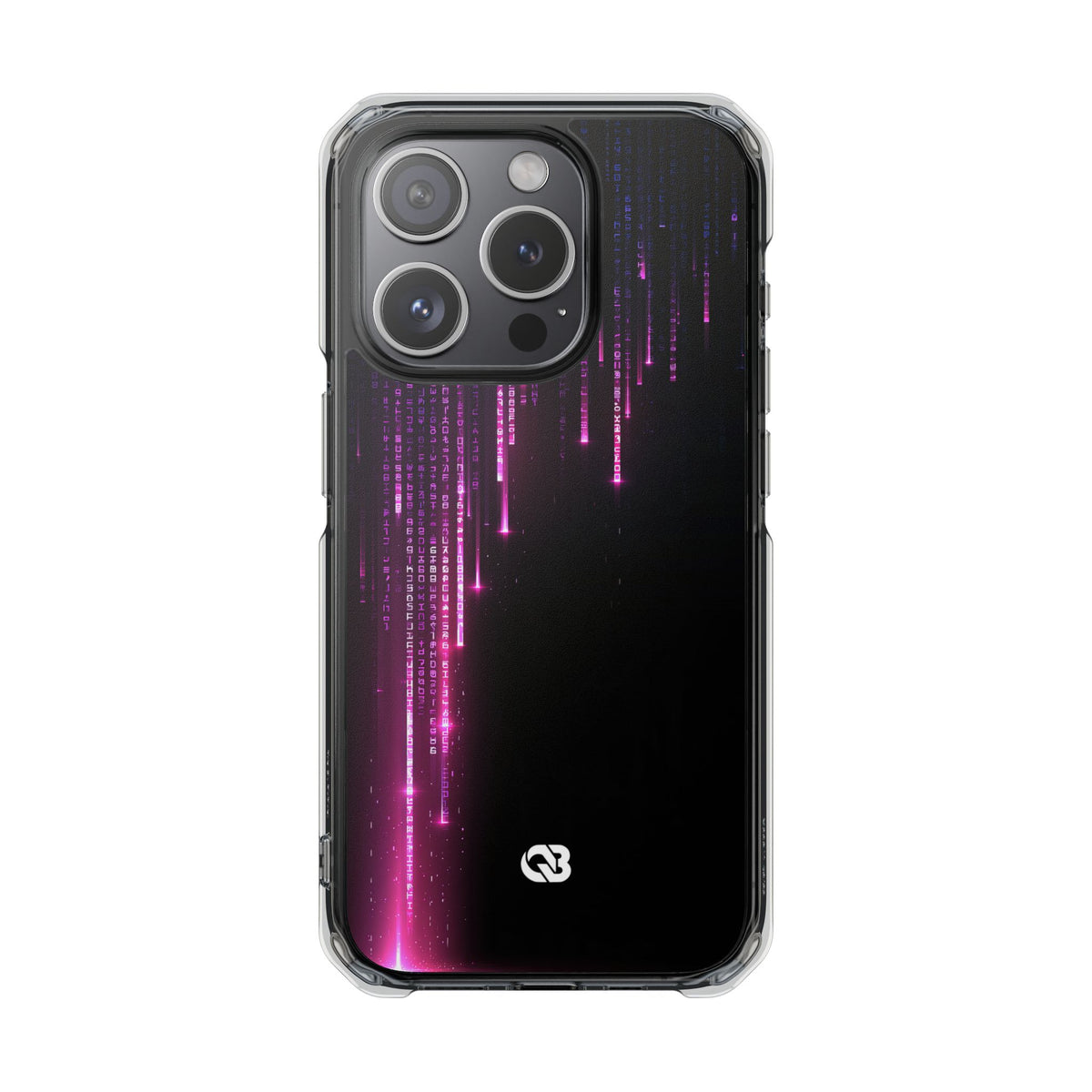 Binary Cascade · Clear Impact Magnetic Phone Case for iPhone · Black