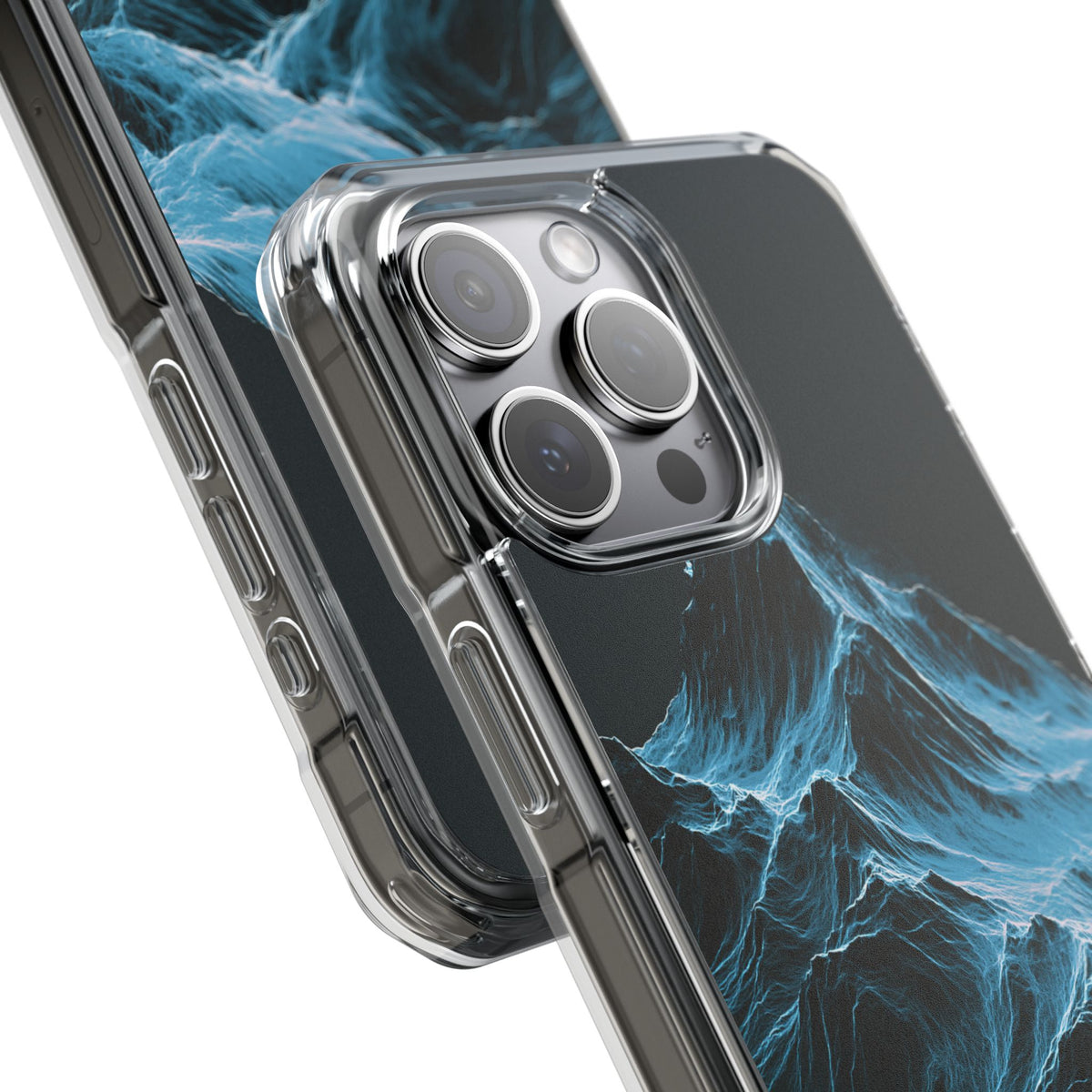 Nordic Frost Peak · Clear Impact Magnetic Phone Case for iPhone · Blue