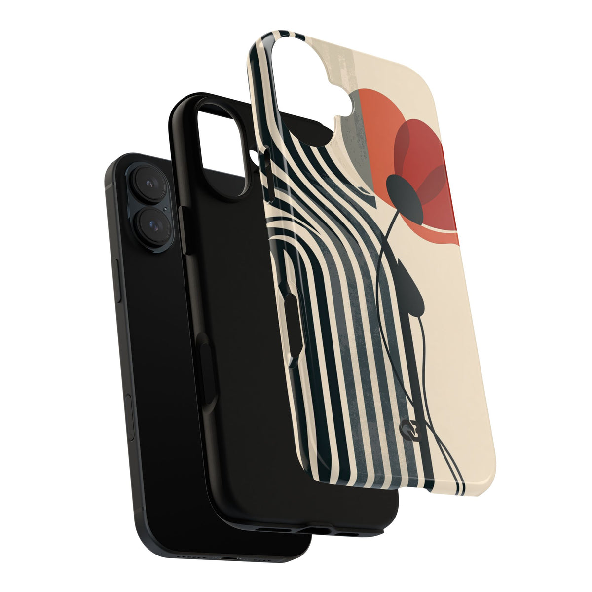 Modernist Poppy · Tough Phone Case for iPhone · Beige