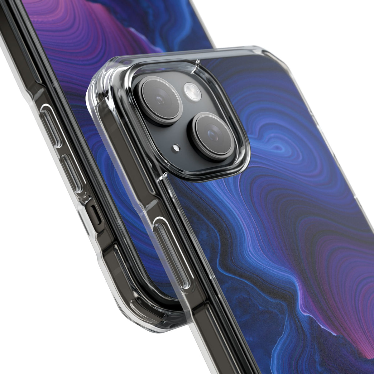 Radiant Strata · Clear Impact Magnetic Phone Case for iPhone · Blue