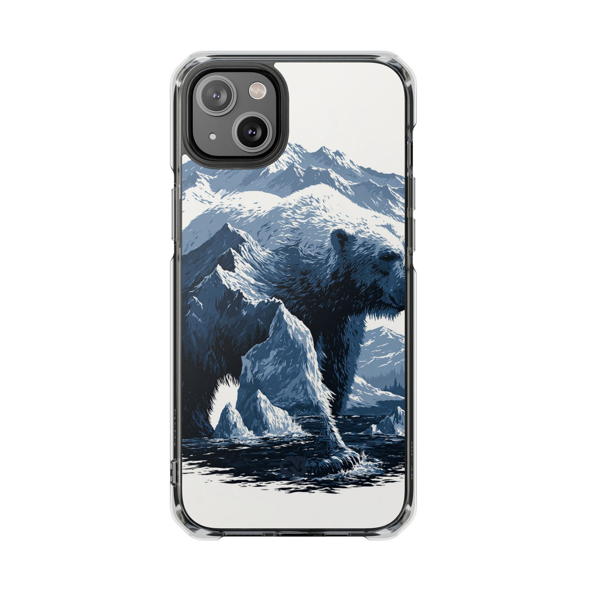 Fjord Summit Bear · Clear Impact Magnetic Phone Case for iPhone · Blue