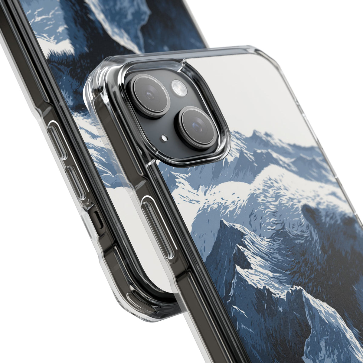 Fjord Summit Bear · Clear Impact Magnetic Phone Case for iPhone · Blue