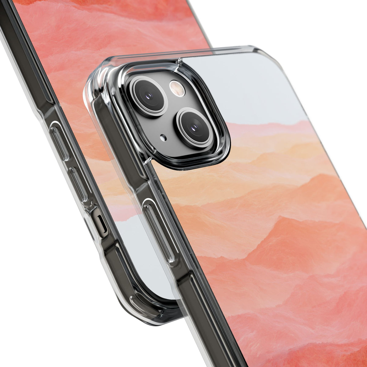Alpenglow Ridge Vista · Clear Impact Magnetic Phone Case for iPhone · Orange