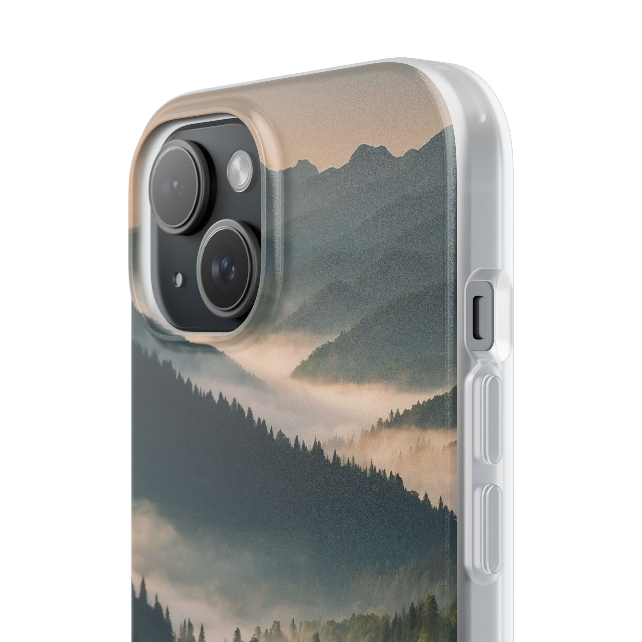 Foggy Mountain Ridge · Soft Phone Case for iPhone
