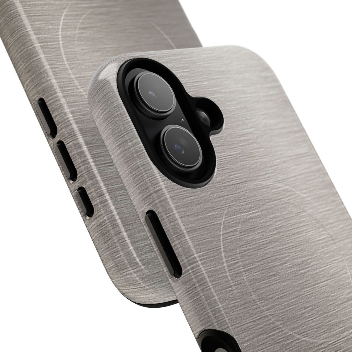Grey Tough 2.0 Magsafe Phone Case for iPhone - Brushed Nickel Linen