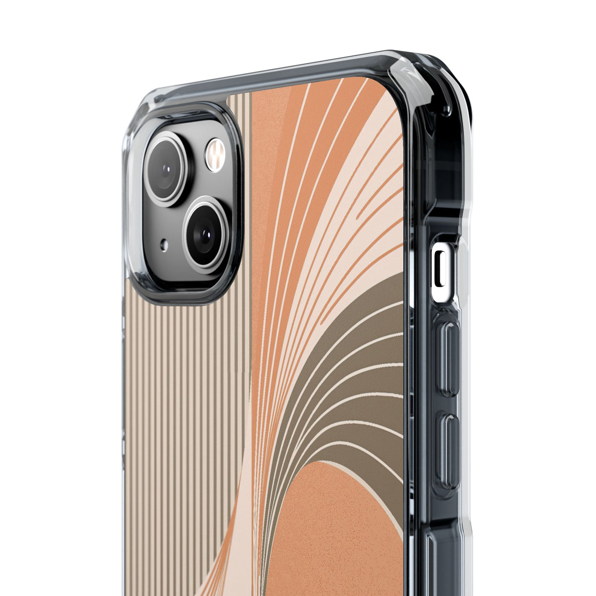Terracotta Meridian · Clear Impact Magnetic Phone Case for iPhone · Orange