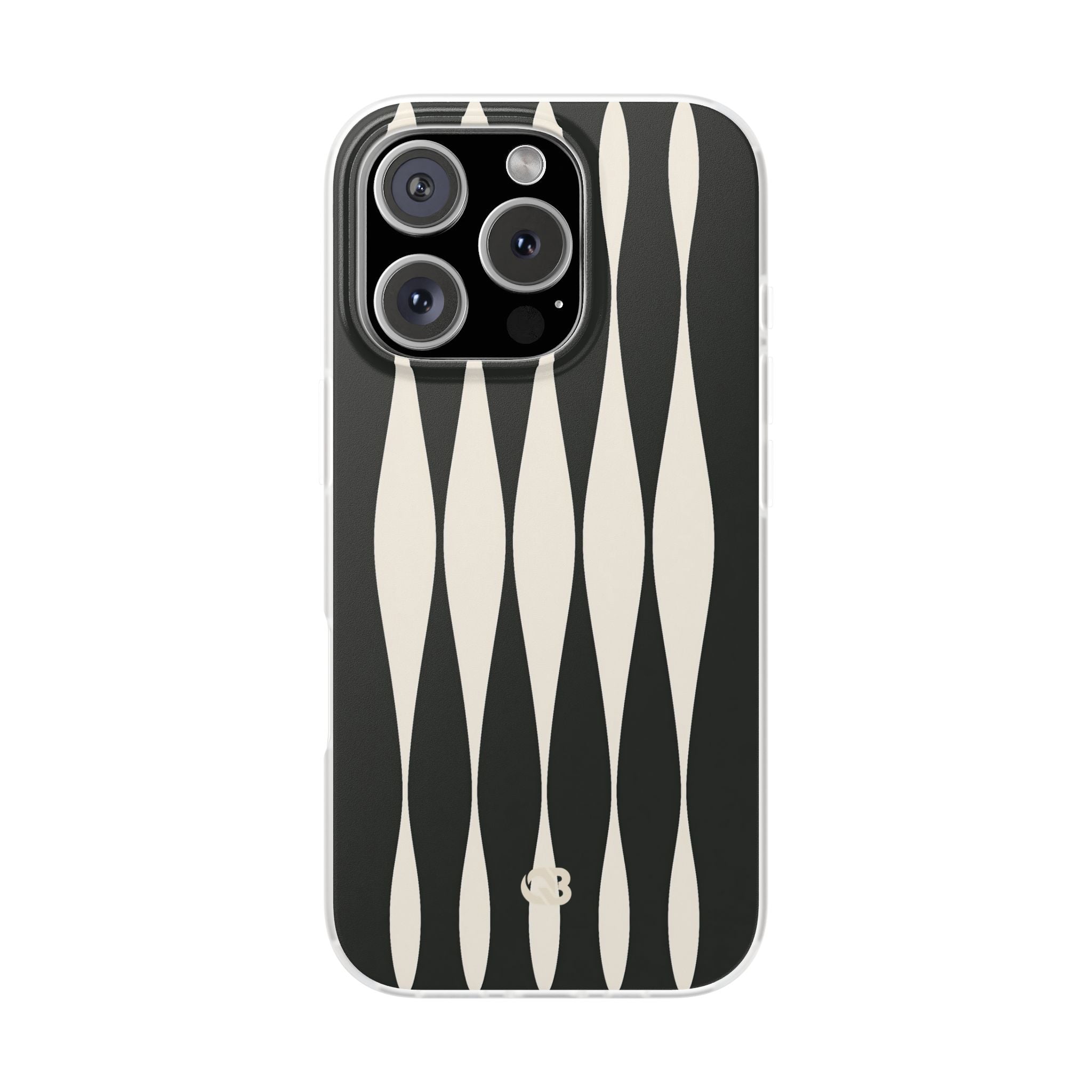 Black Lite Phone Case for iPhone - Ivory Spindle Grid