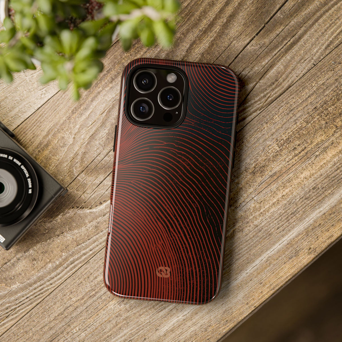 Red Tough Phone Case for iPhone - Terracotta Nerve Map