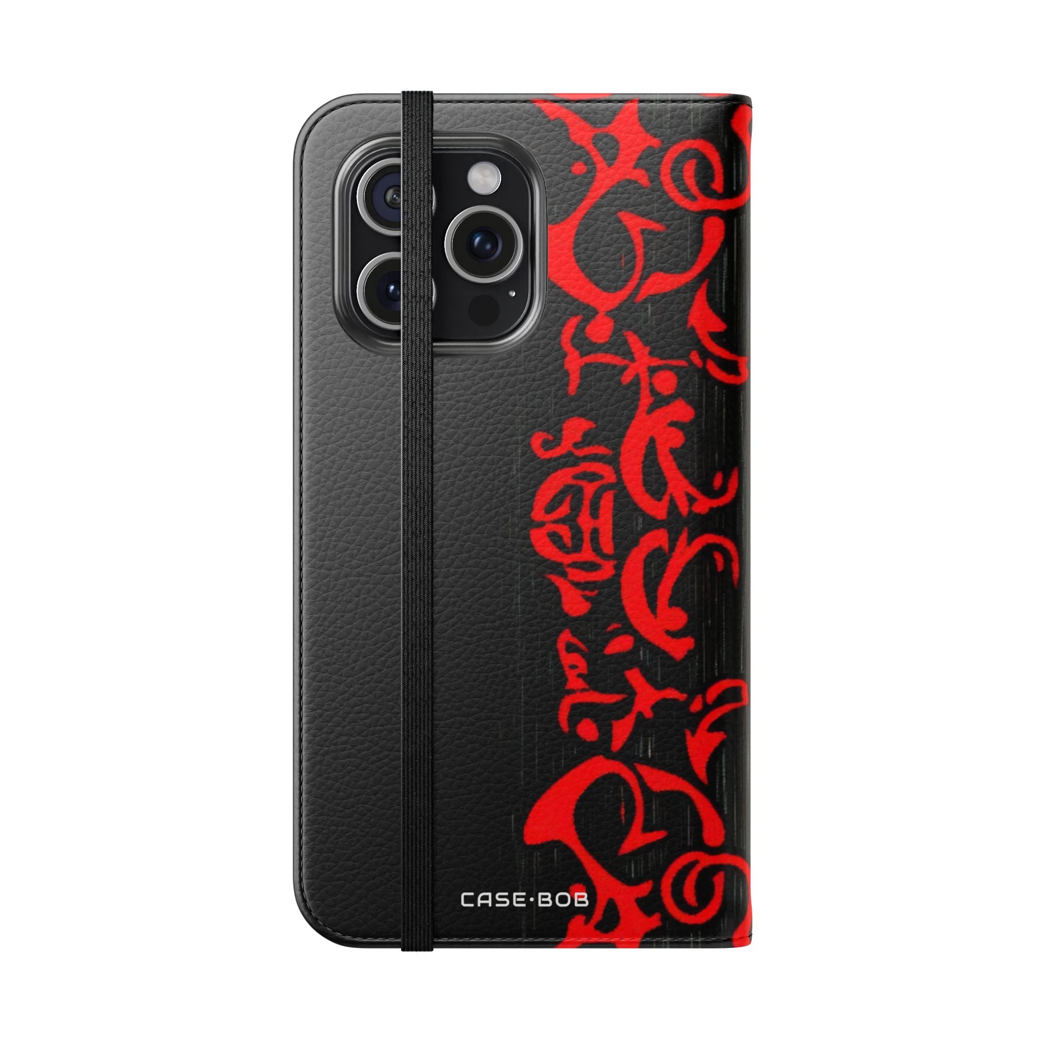 Crimson Swirl - iPhone 15 Pro Max Case - Wallet