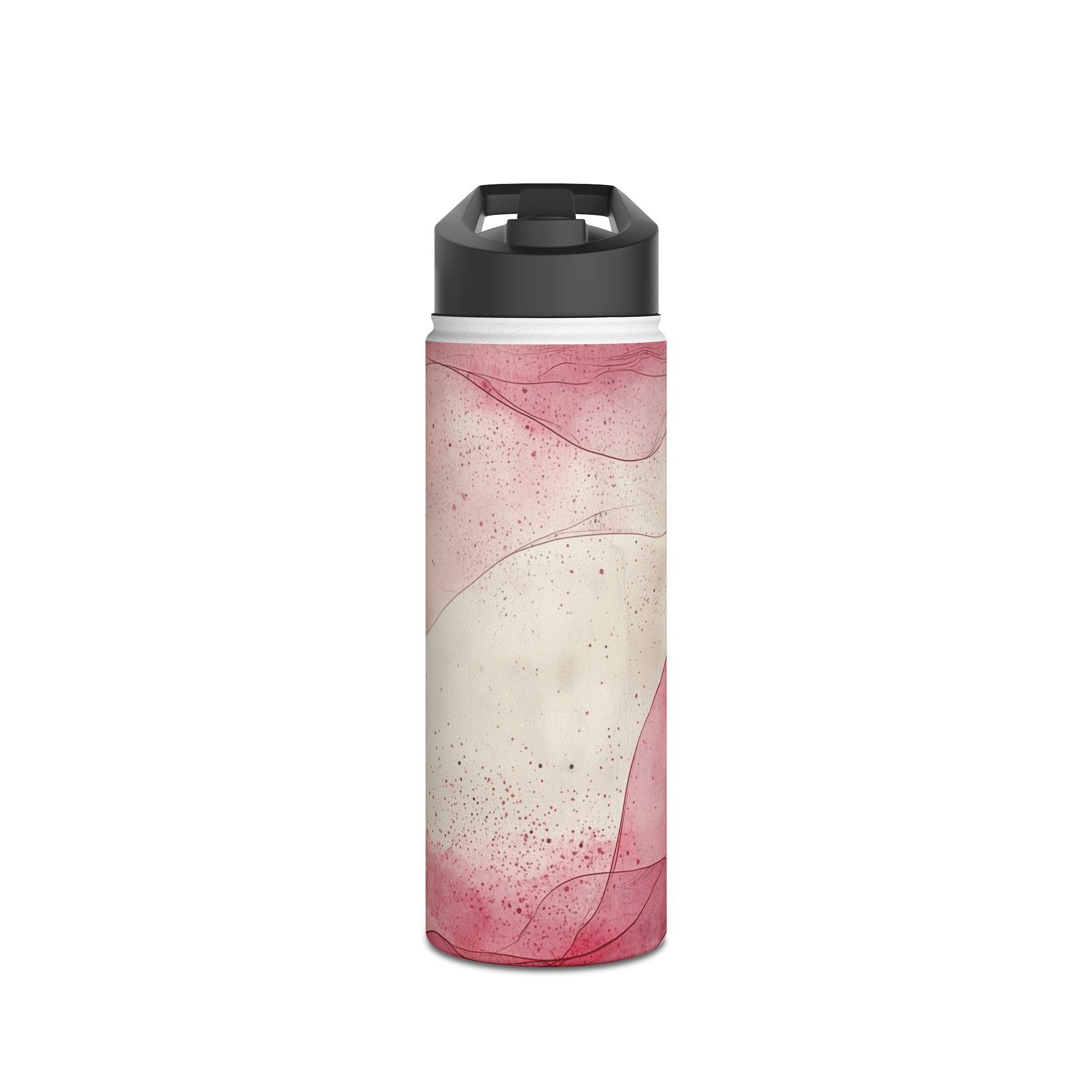 Crimson Ribbon Waves - Stainless Steel Water Bottle