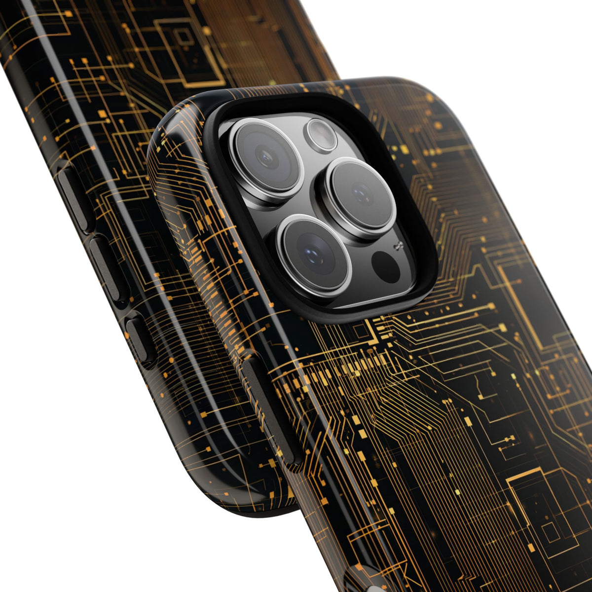 Gold Tough Phone Case for iPhone - Amber Core Mainframe