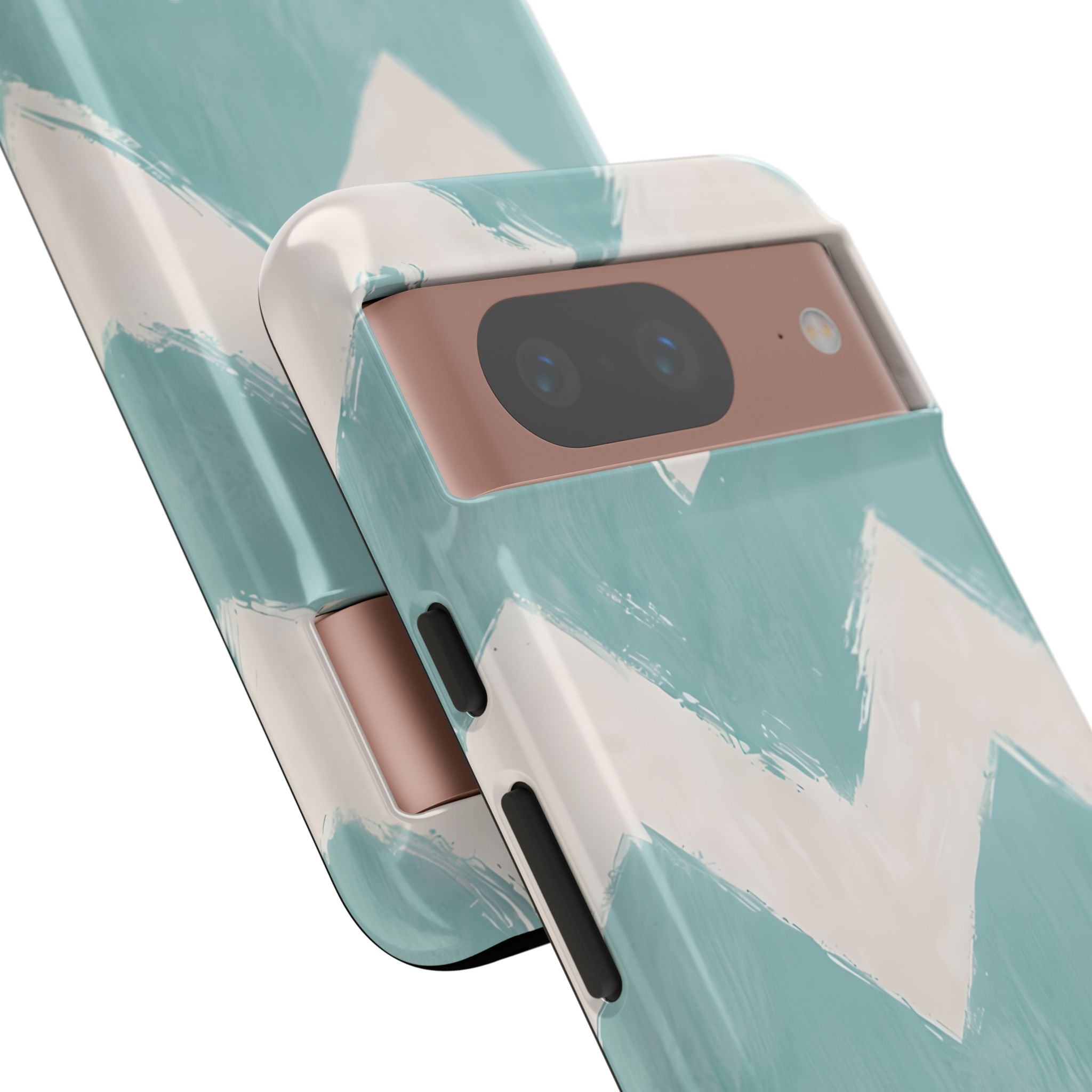 Teal Painted Chevron · Tough Phone Case for Google Pixel
