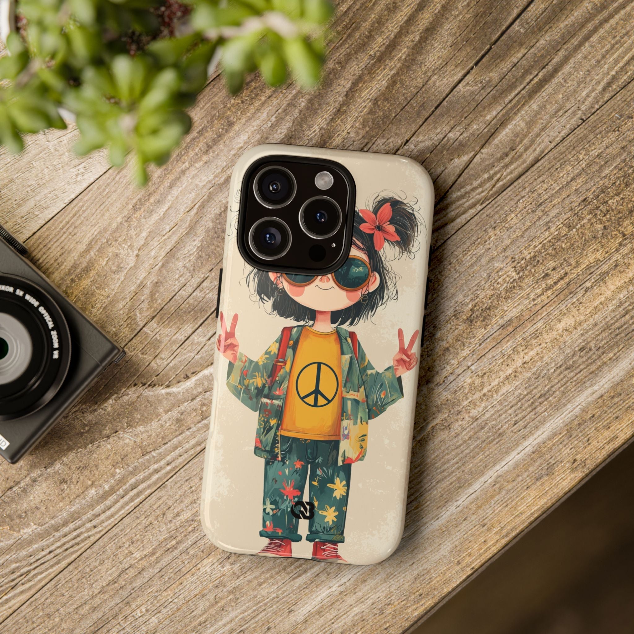 Retro Peace Girl · Tough Phone Case for iPhone