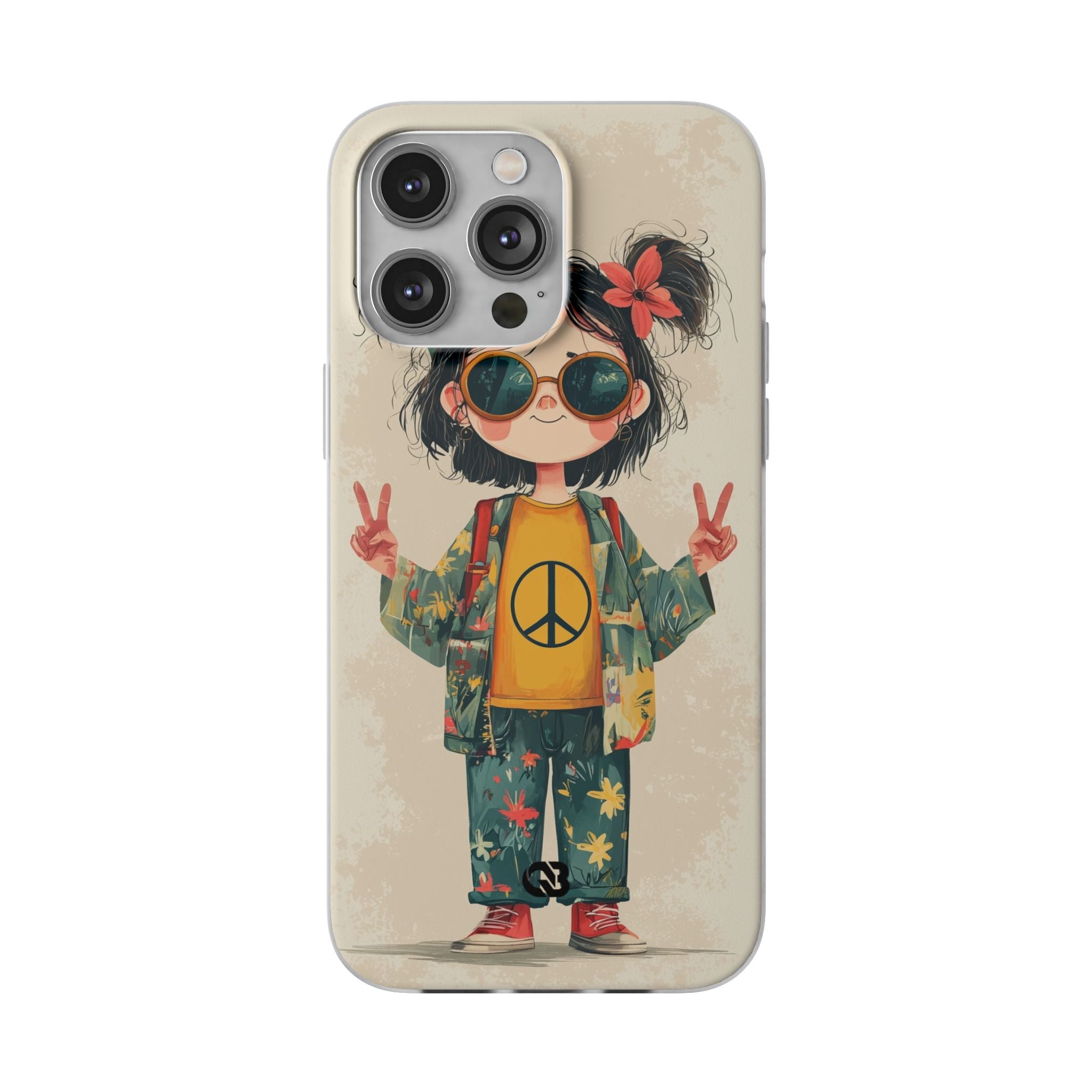 Retro Peace Girl · Soft Phone Case for iPhone