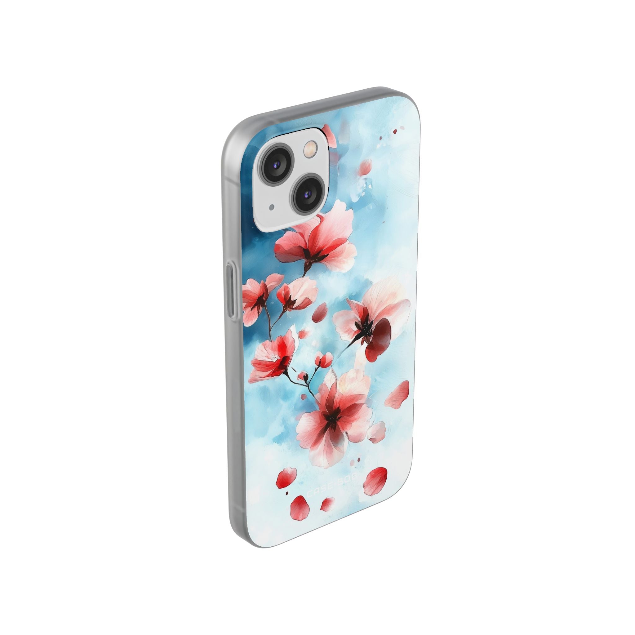 Pink Blossom Drift iPhone 14 Skal - Mjuk