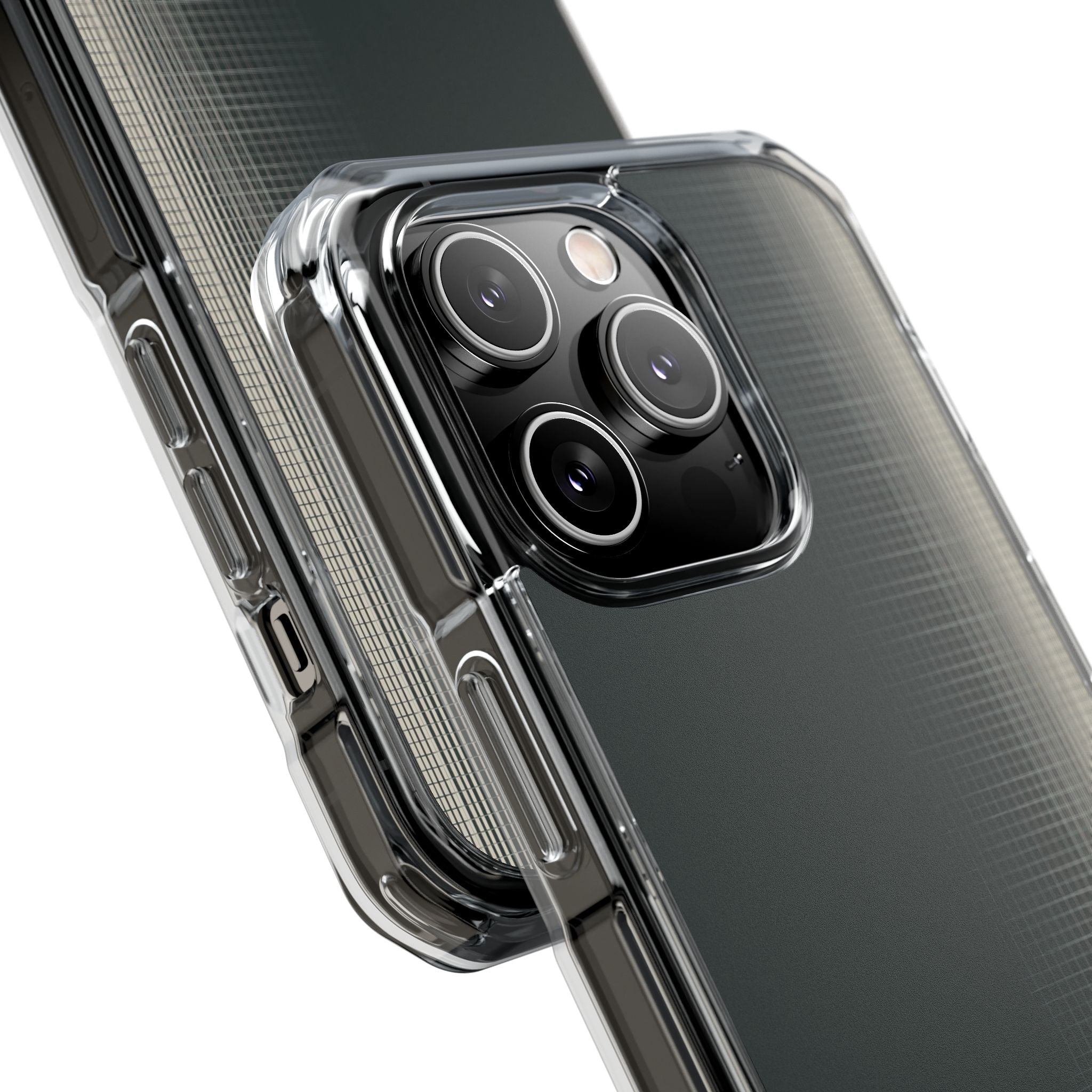 Grey Impact MagSafe Phone Case for iPhone - Charcoal Tech Grid
