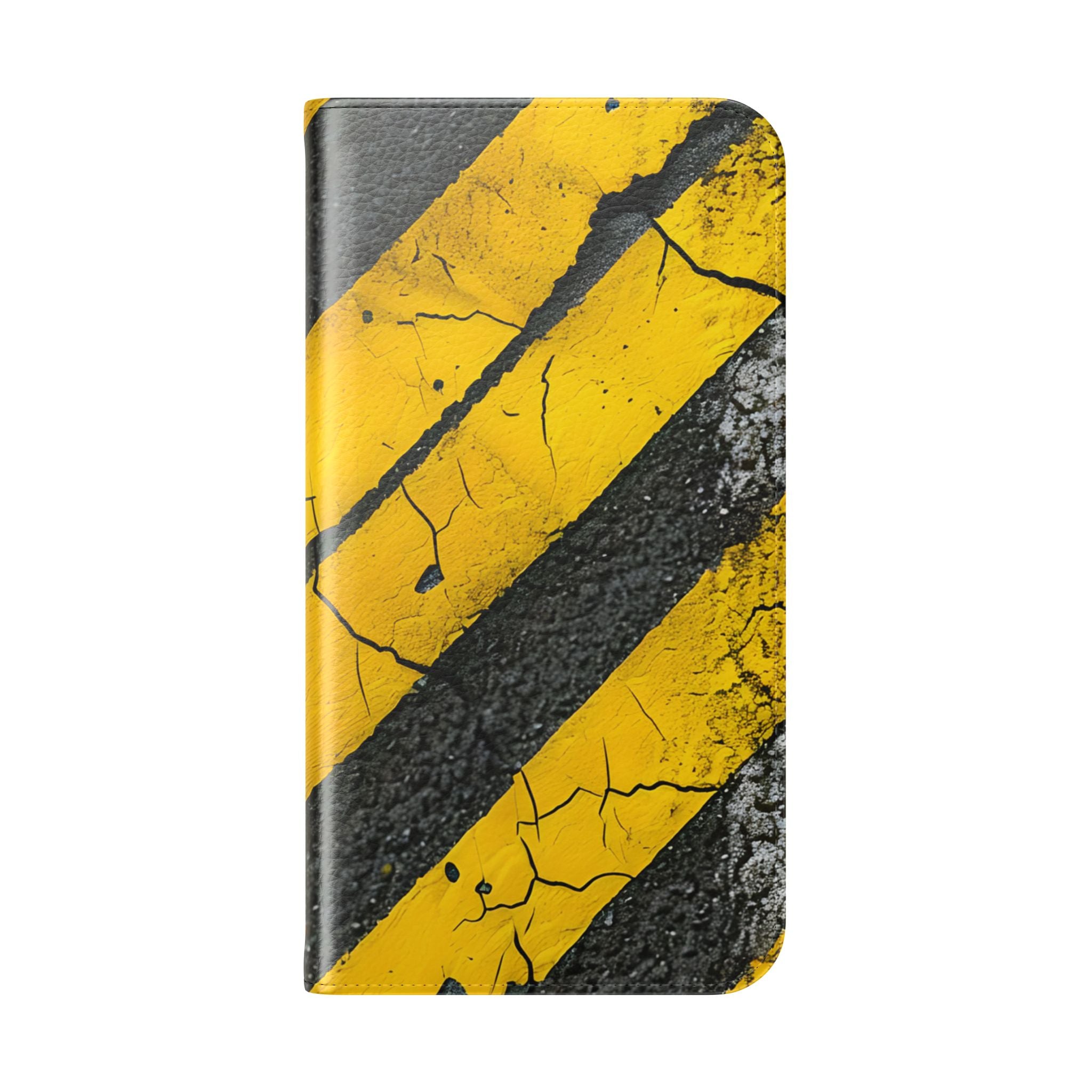 Yellow Stripes Distress - iPhone 16 Plus Case - Wallet