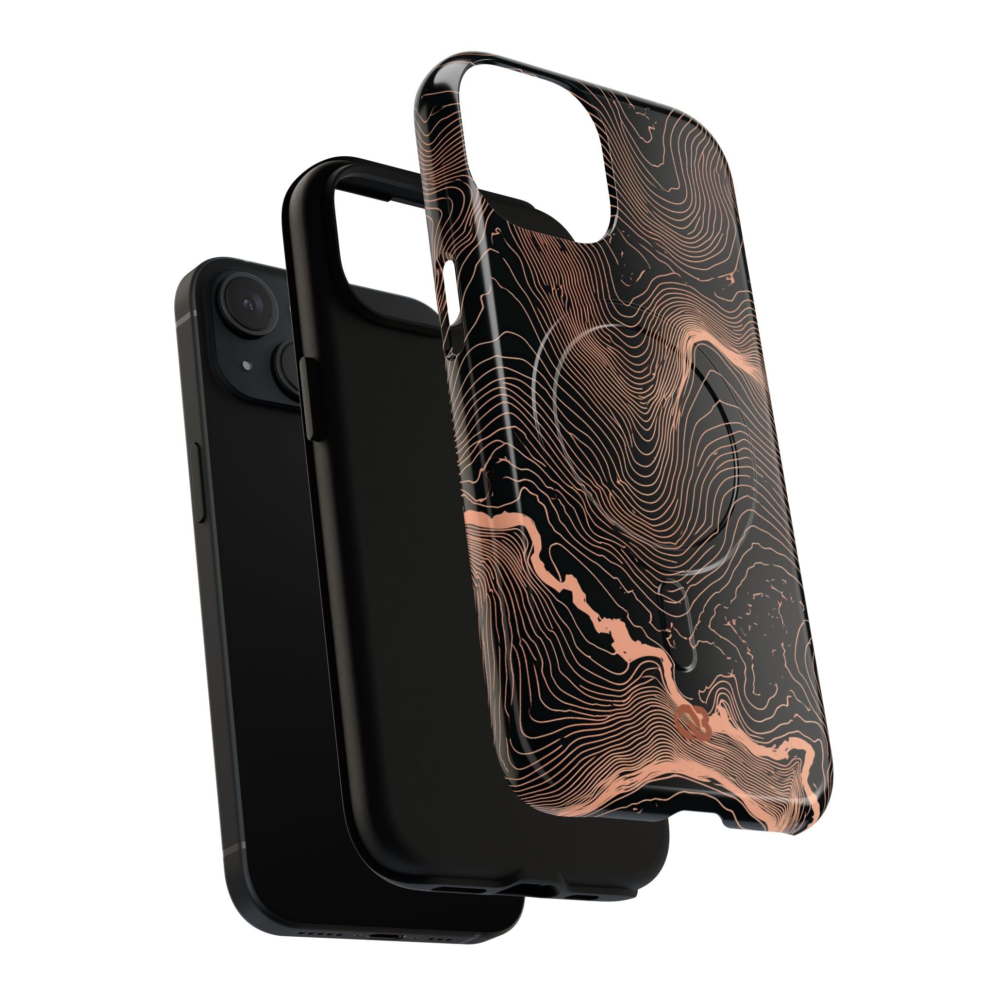 Orange Tough 2.0 Magsafe Phone Case for iPhone - Salmon Ridge Topo