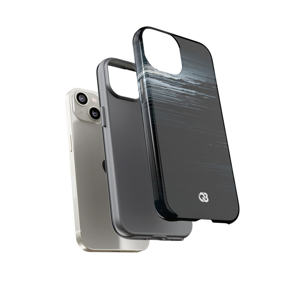 Black Tough Phone Case for iPhone - Frozen Signal Glitch