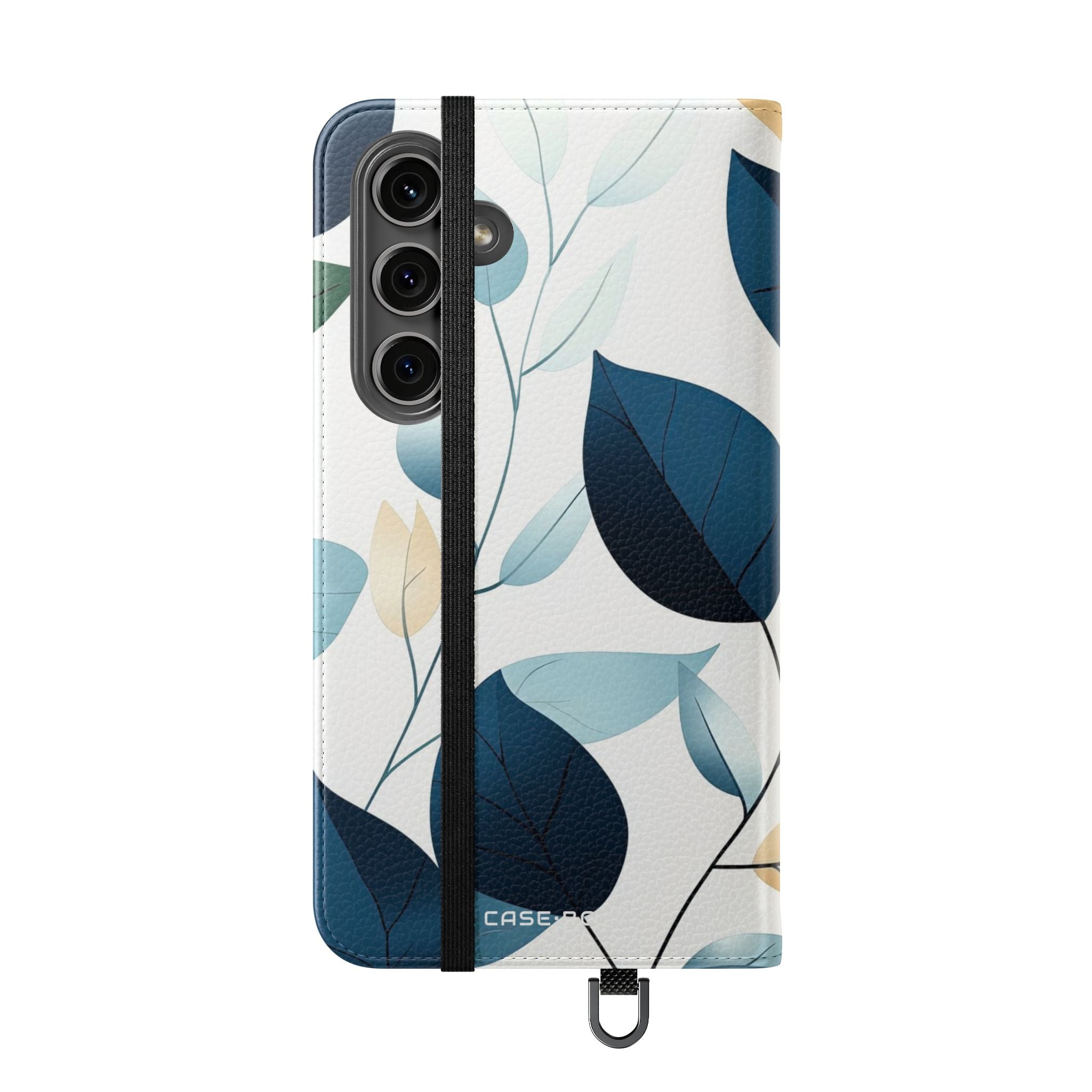 Navy Leaf Veins - Samsung S24 Plus Case - Wallet