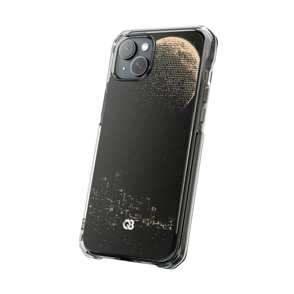 Lunar Metropolis Nocturne · Clear Impact Magnetic Phone Case for iPhone · Black