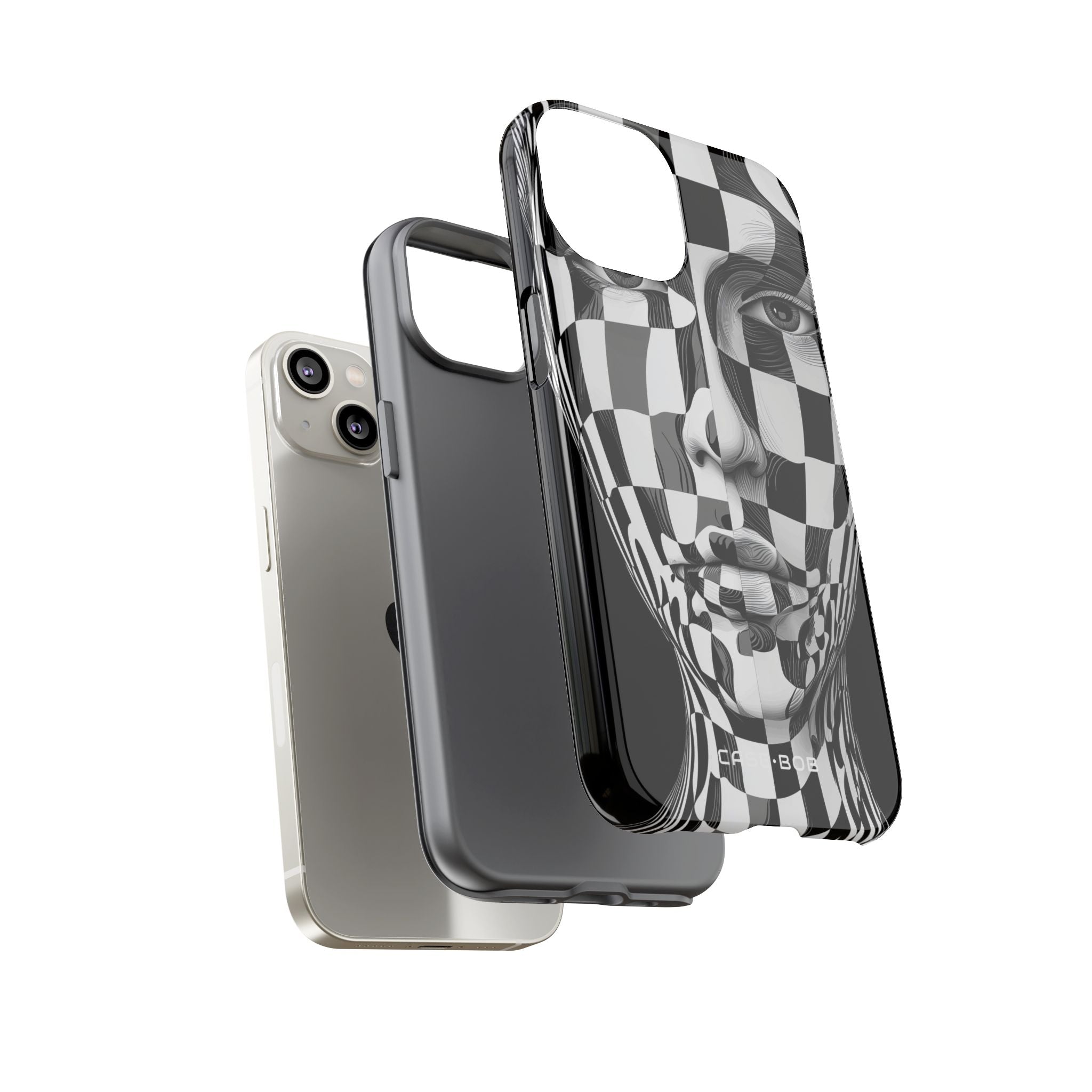Checkered Face iPhone 14 Case - Tough