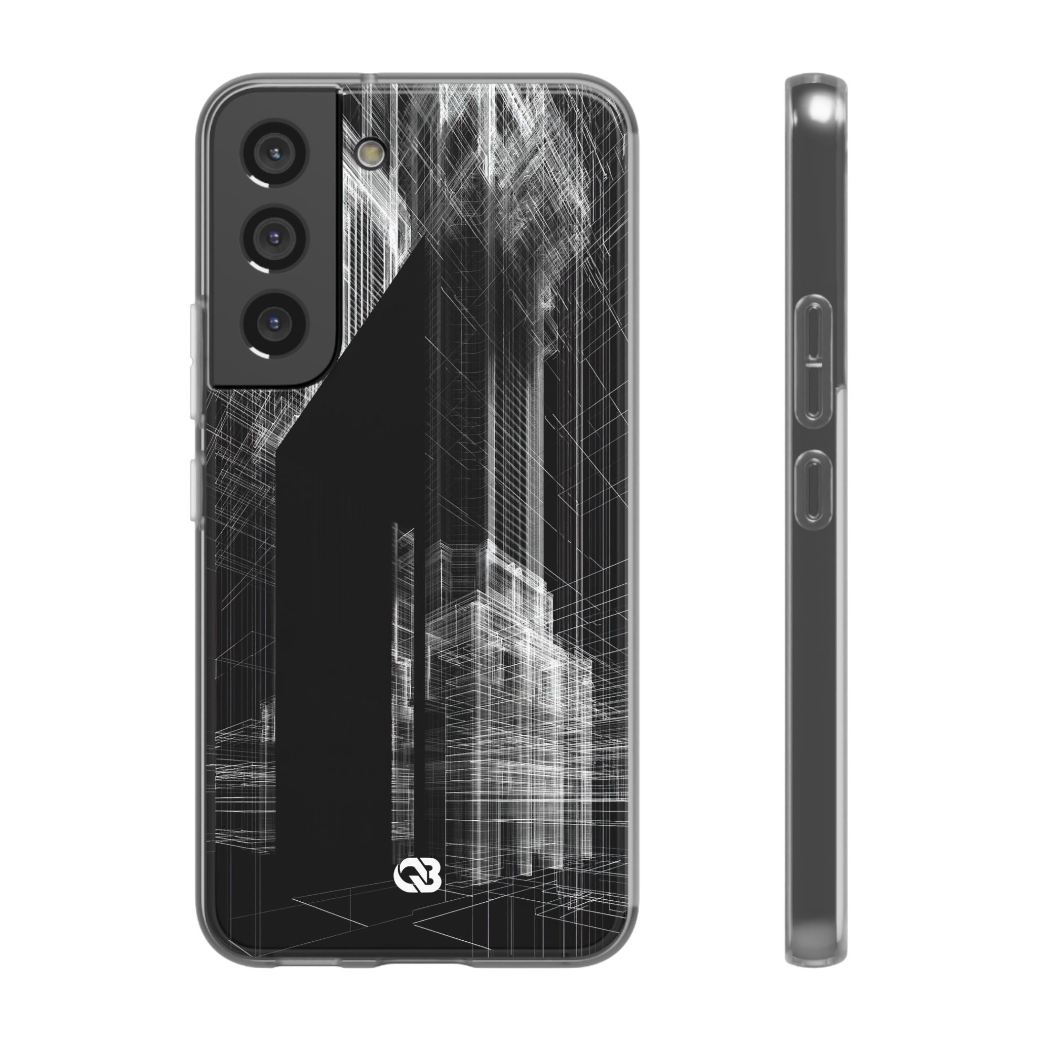 Black Lite Phone Case for Samsung - Ghost Urban Wireframe
