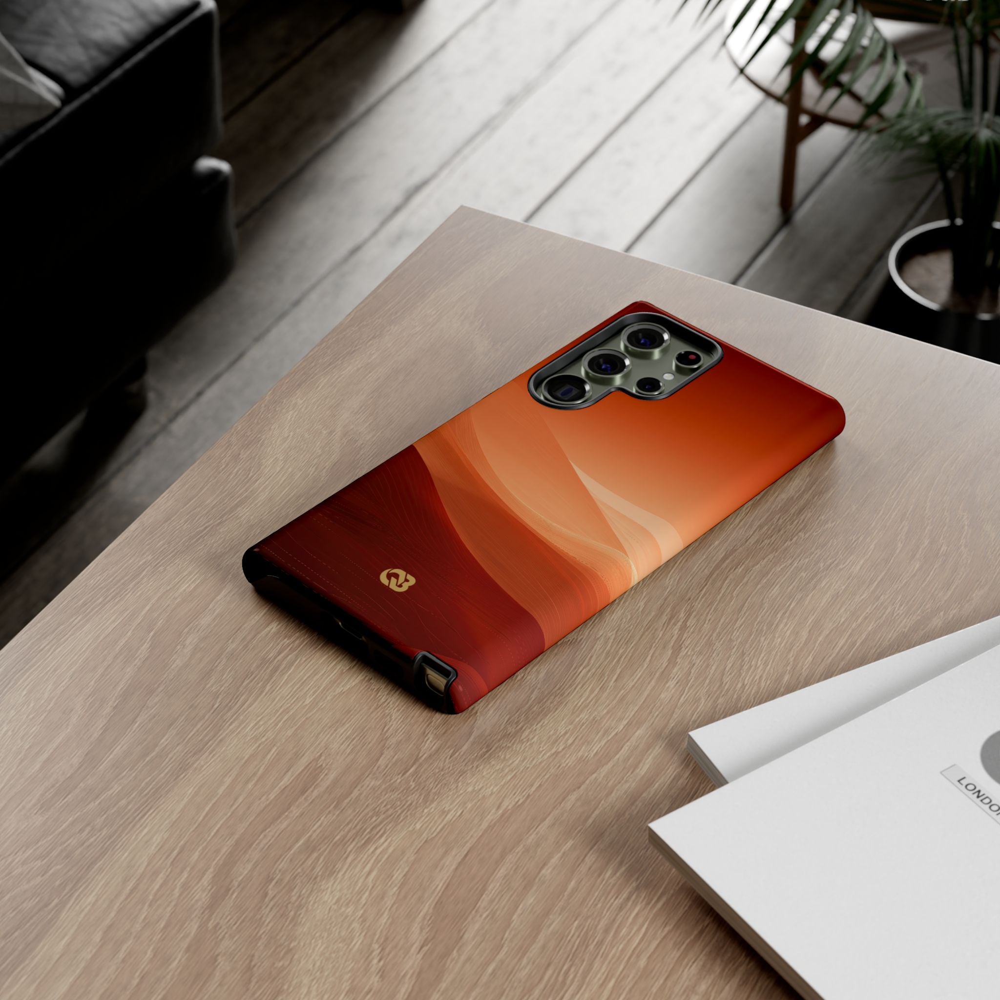 Orange Tough Phone Case for Samsung - Crimson Dune Gradient