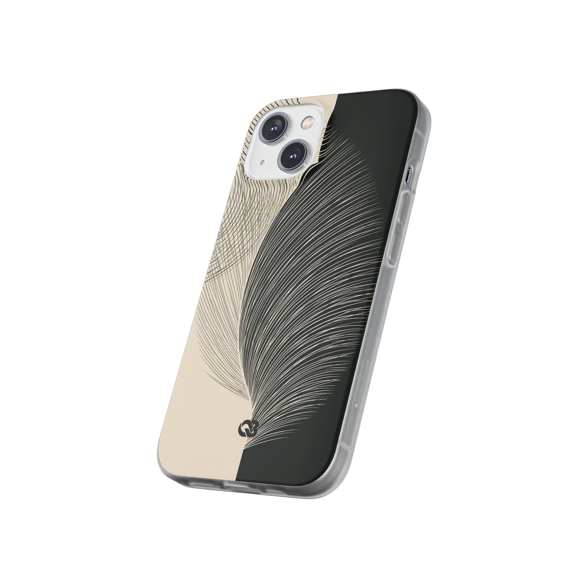 Beige Lite Phone Case for iPhone - Obsidian Cream Plume