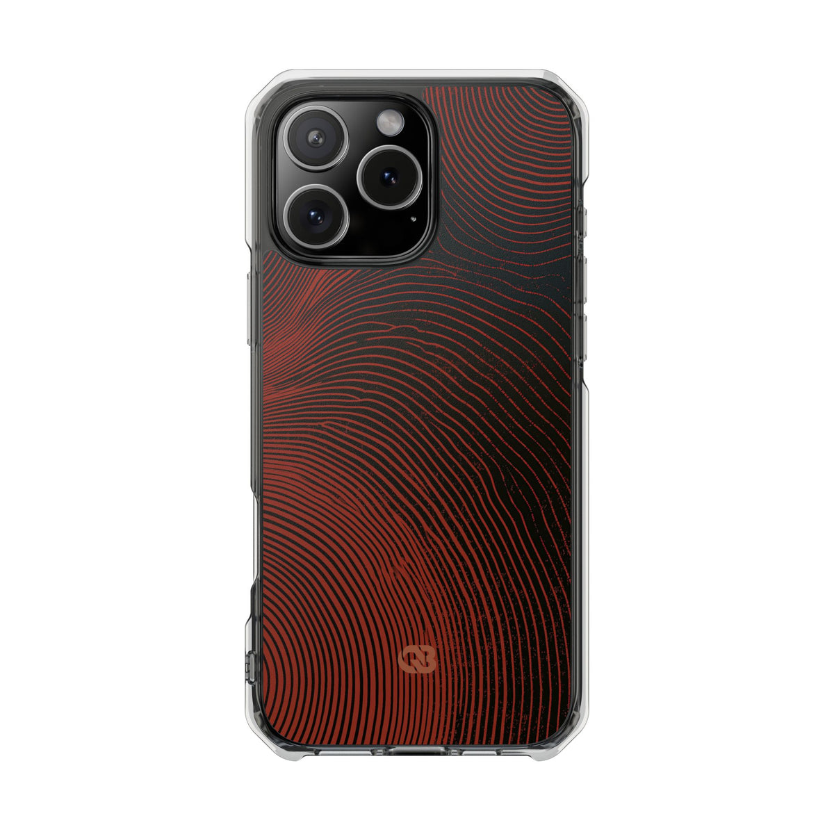 Red Impact MagSafe Phone Case for iPhone - Terracotta Nerve Map