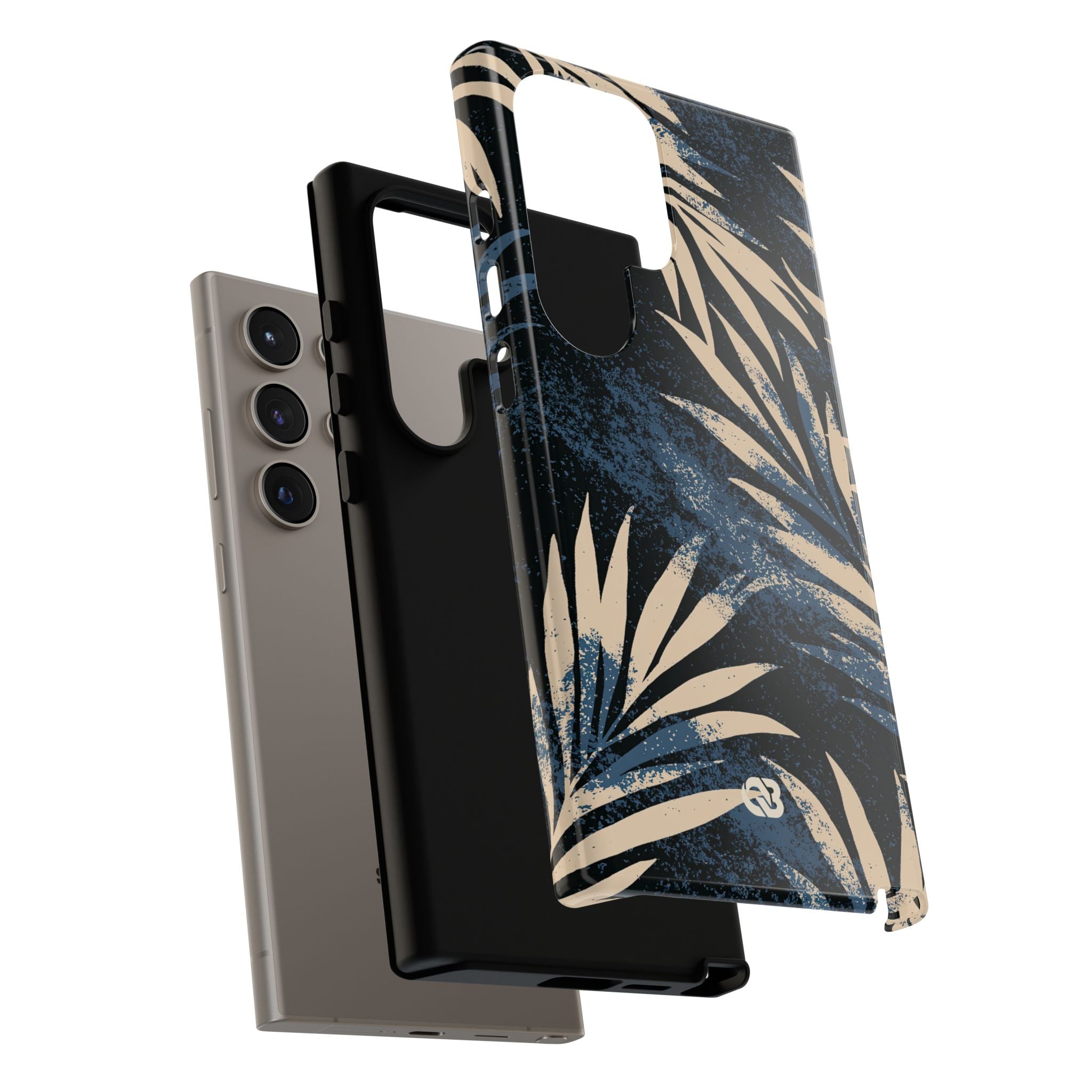 Blue Tough Phone Case for Samsung - Midnight Indigo Palm