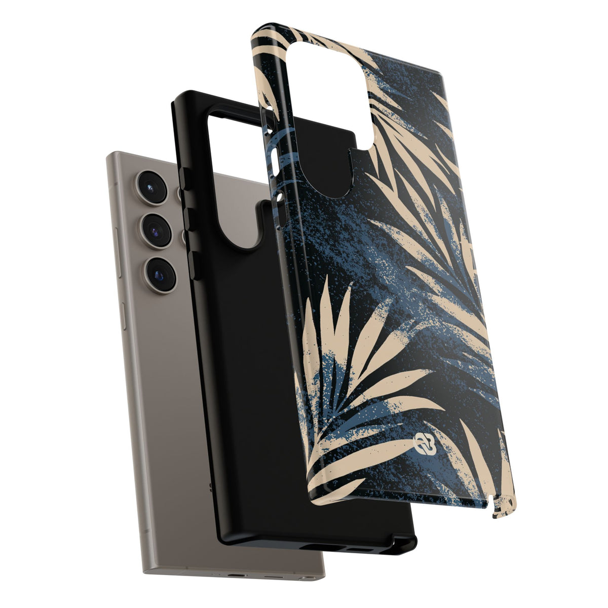 Blue Tough Phone Case for Samsung - Indigo Sandstone Palm