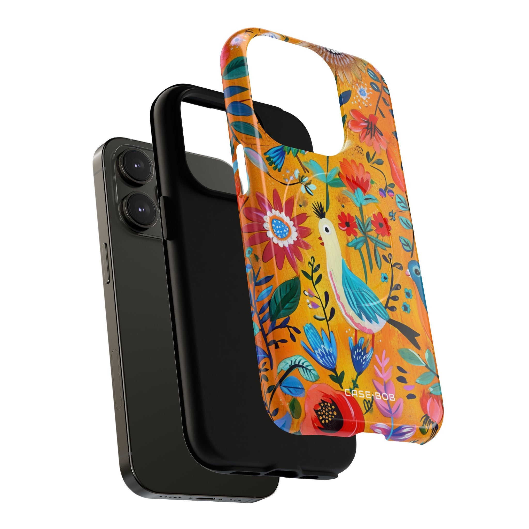 Bunte Vögel Blühen iPhone 14 Pro Case - Tough+