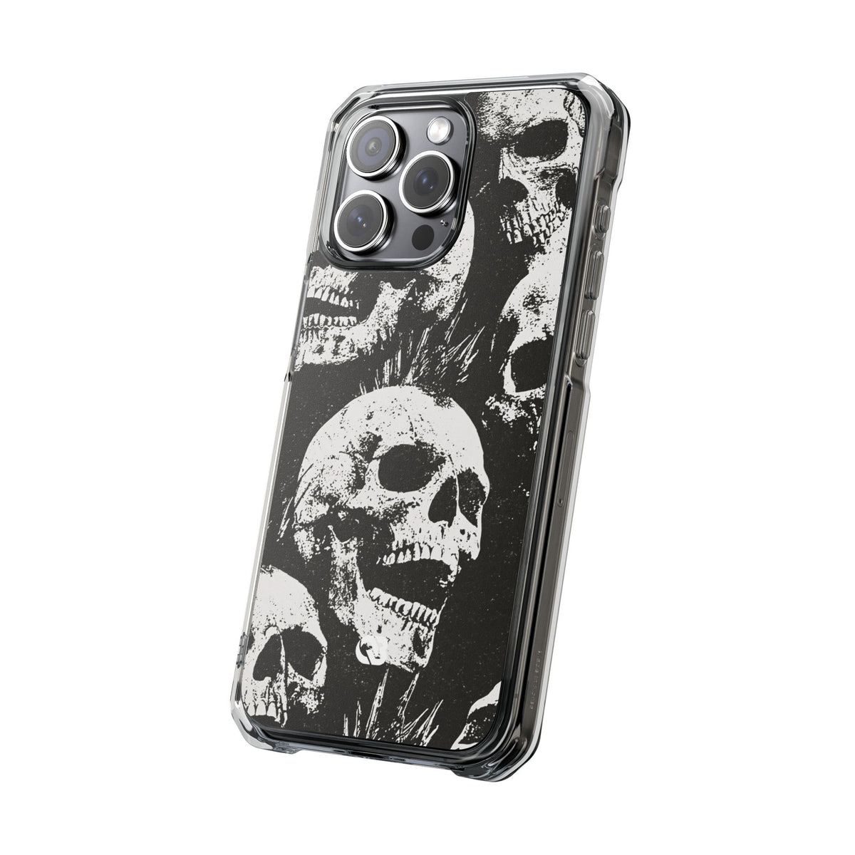 Punk Skull Riot · Clear Impact Magnetic Phone Case for iPhone · Black