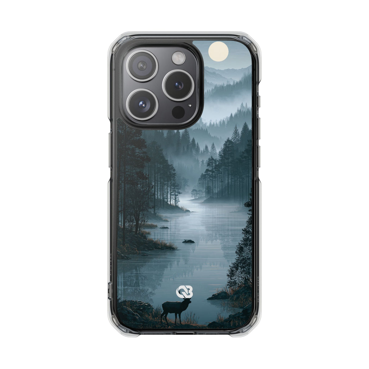 Silent Nordic Fjord · Clear Impact Magnetic Phone Case for iPhone · Blue
