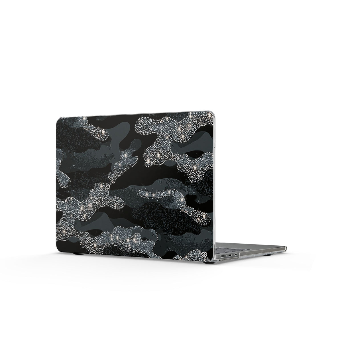Glitter Shadow Camo · Clear Hard Case for MacBook · Black