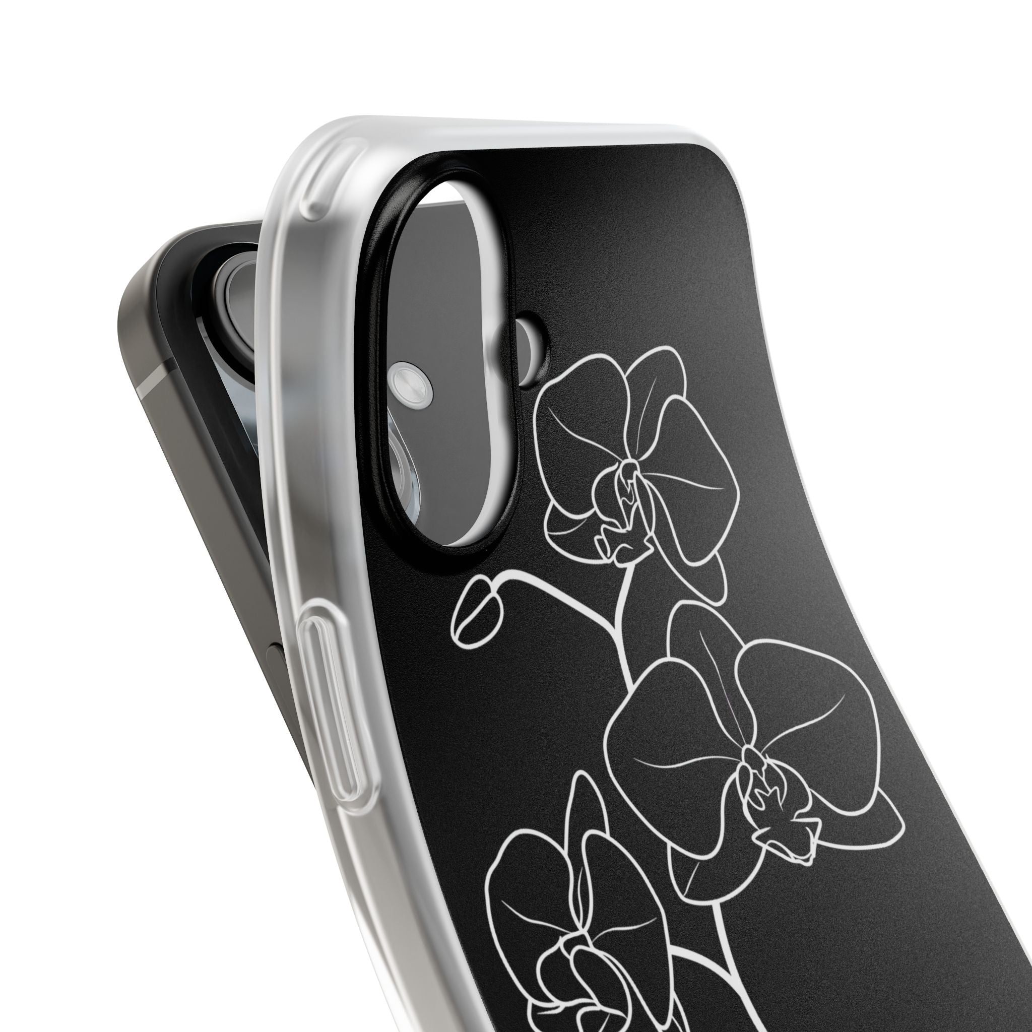 Black Lite Phone Case for iPhone - Noir Alabaster Orchid
