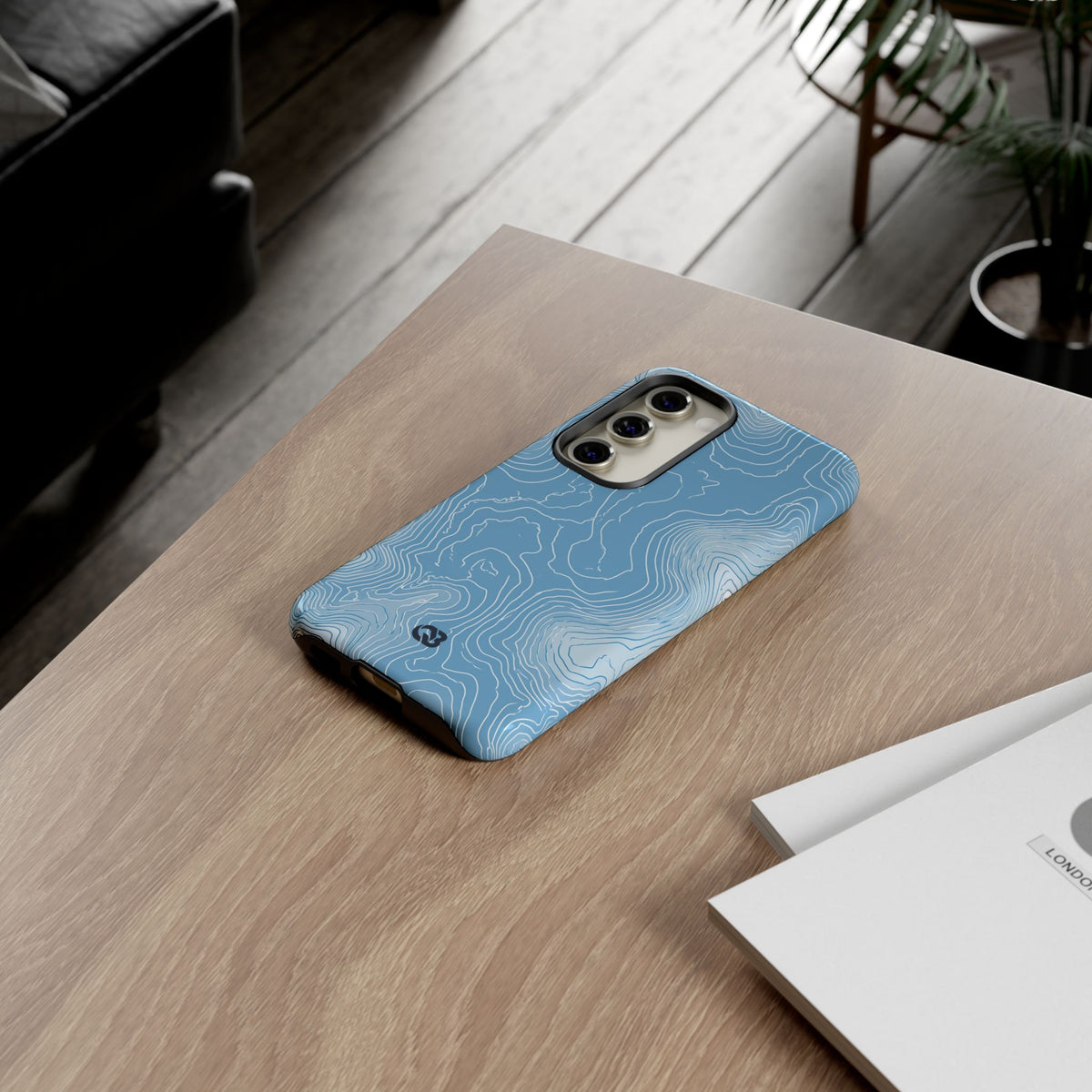 Blue Tough Phone Case for Samsung - Glacial Ridge Topo