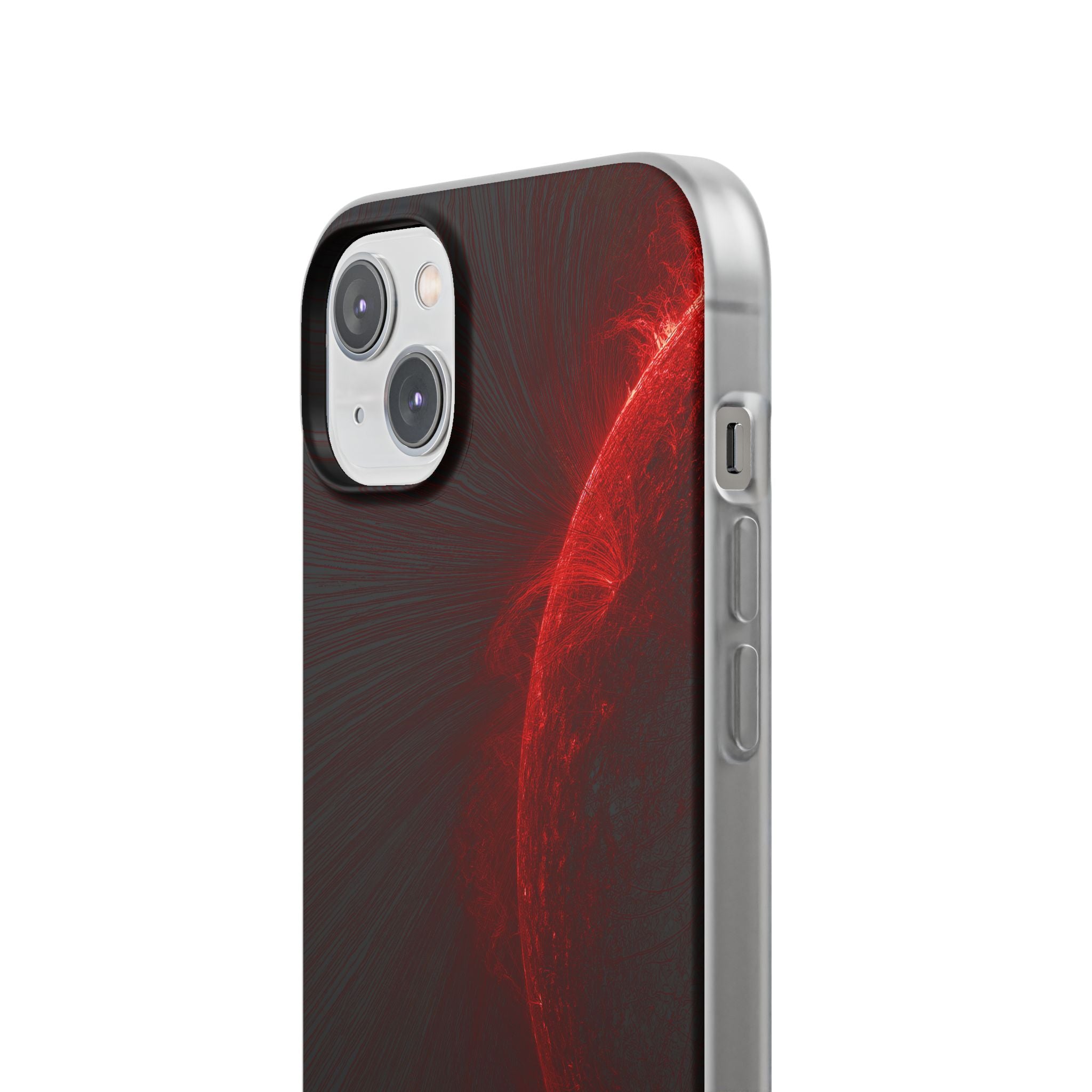 Red Lite Phone Case for iPhone - Solar Crimson Flare