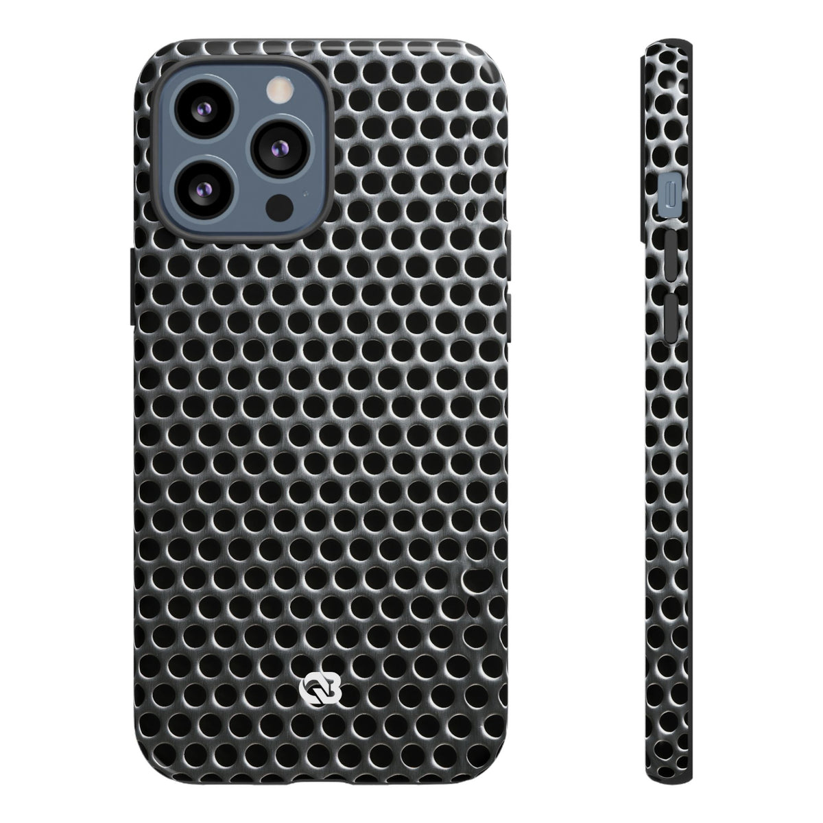 Brushed Perforated Steel · Tough Phone Case for iPhone · Silver