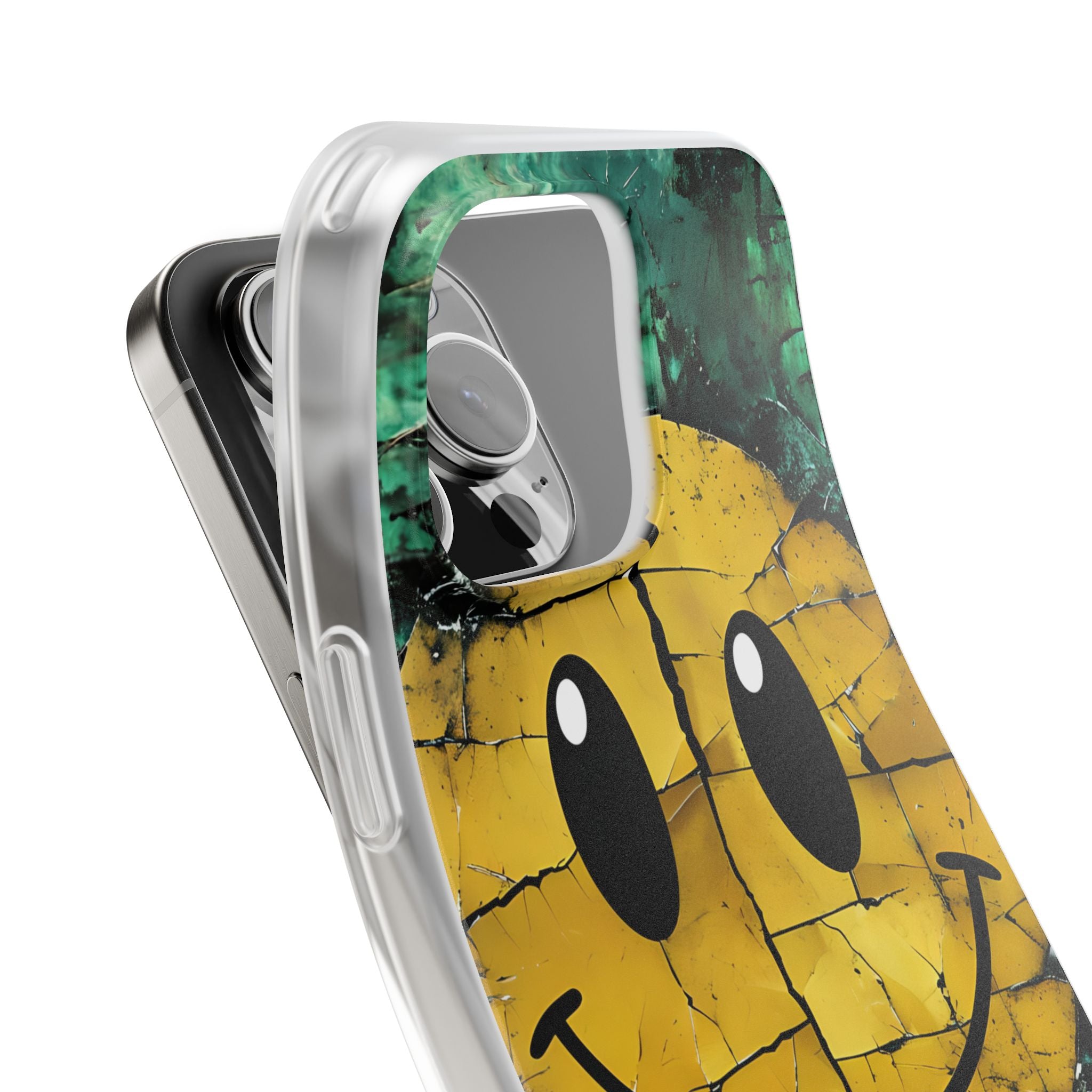 Cracked Smiley iPhone 16 Pro Max Case - Soft