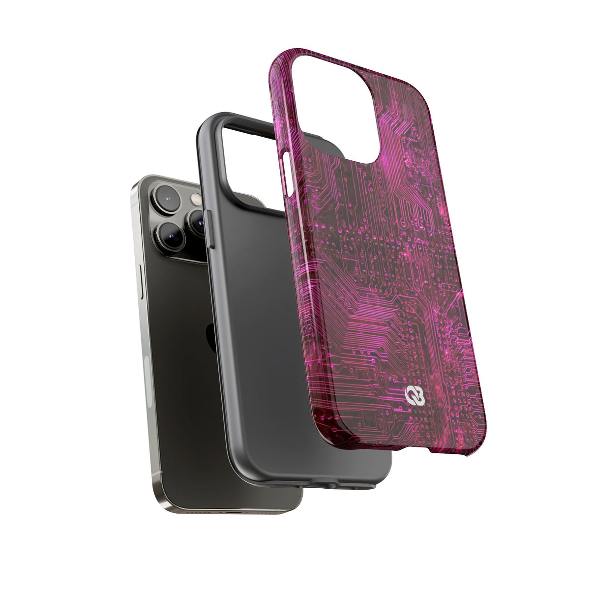 Magenta Circuit Trace · Tough Phone Case for iPhone · Pink