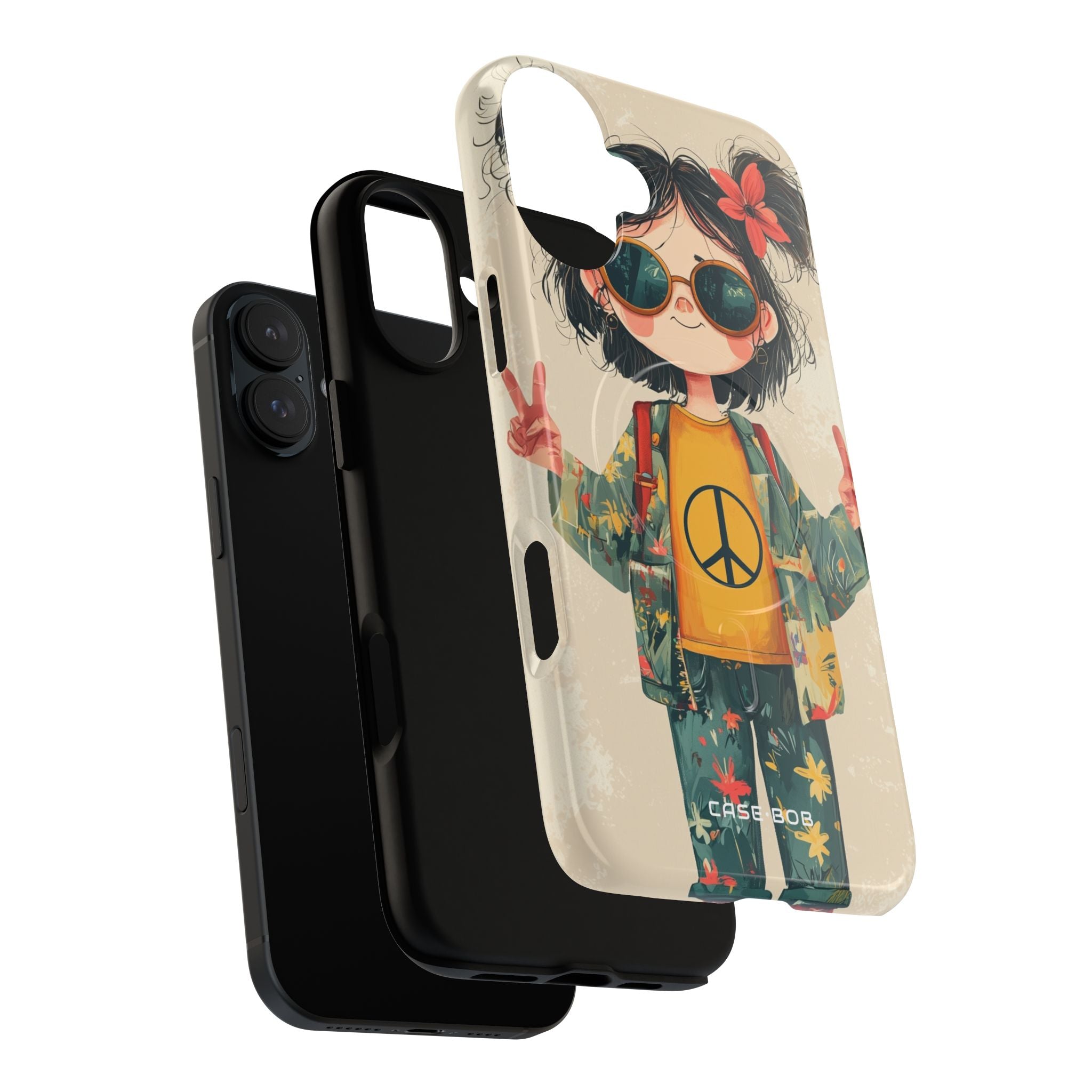 Peace Pigtails iPhone 16 Plus Skal - Tough+